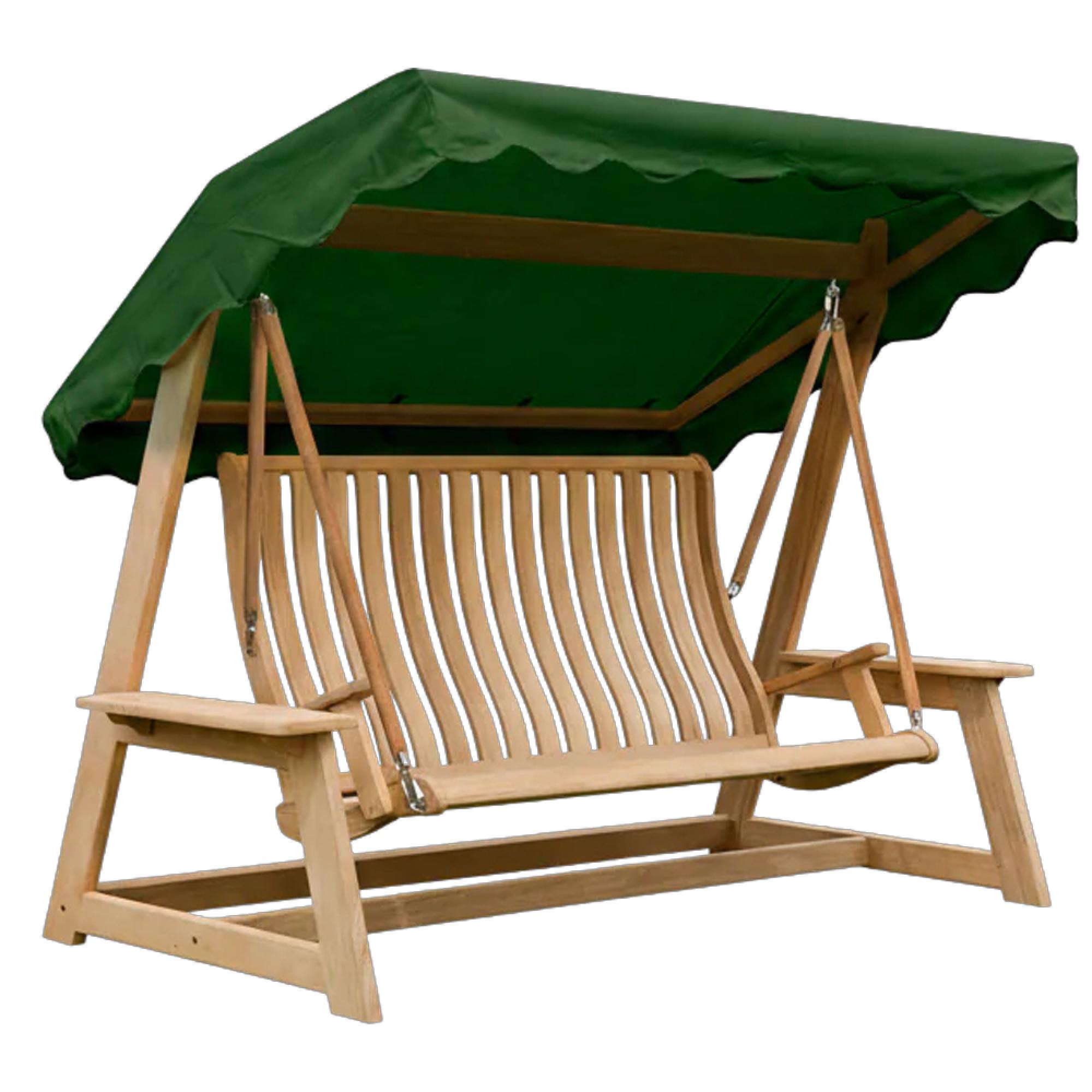 Roble Bengal Swing Seat - with Green Canopy