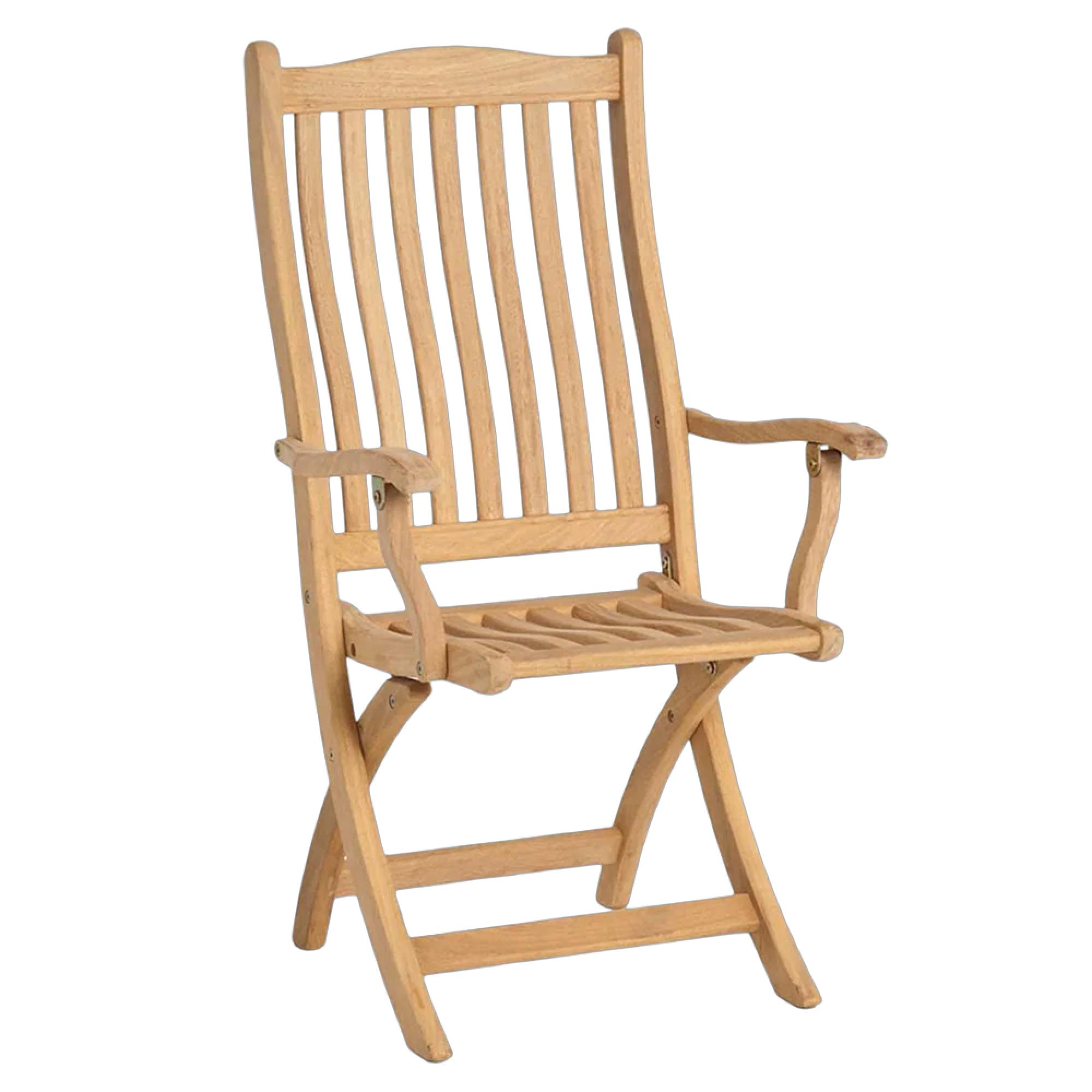 Roble Wood Garden Bengal Folding Carver Dining Chair