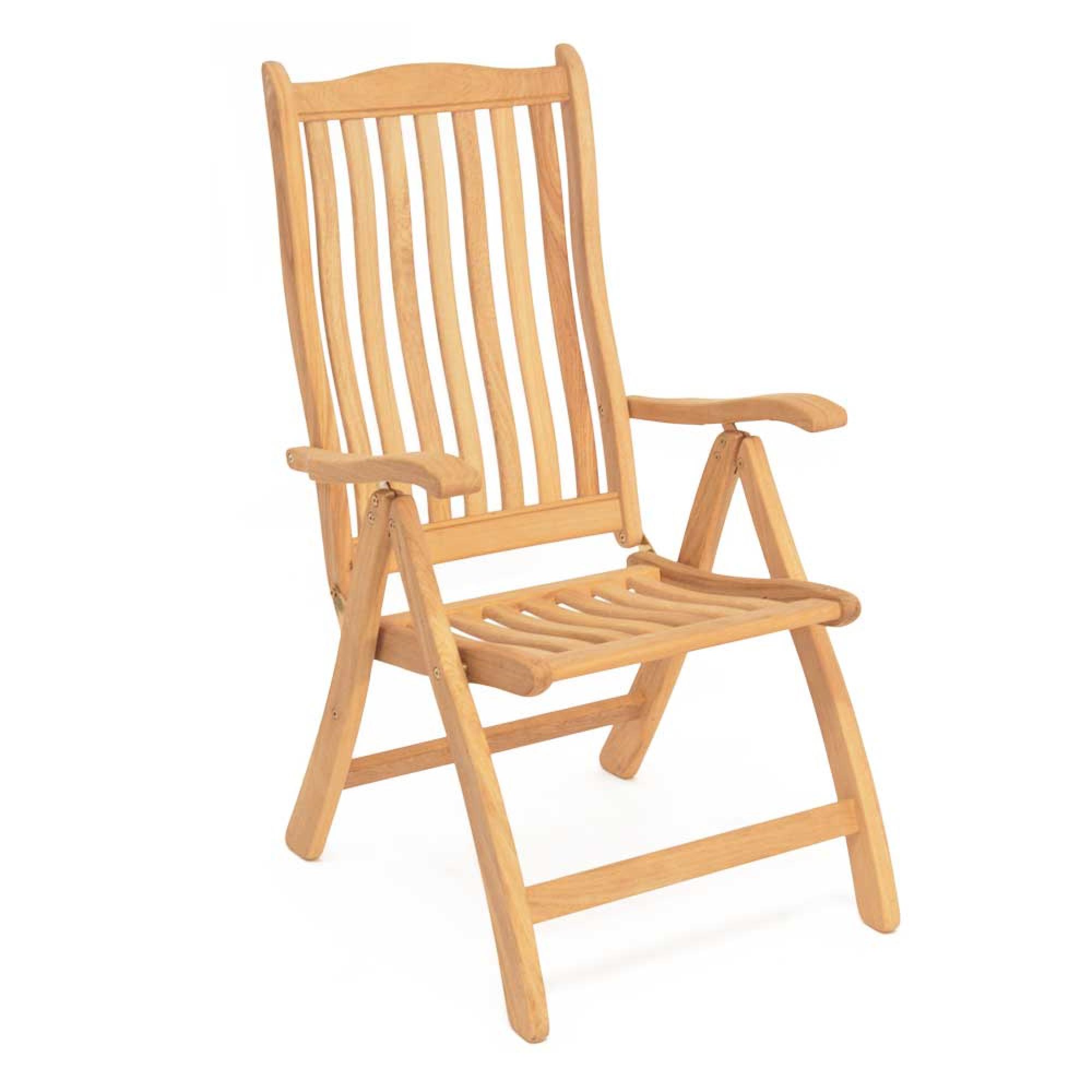 Roble Wood Garden Bengal Folding Recliner Dining Chair