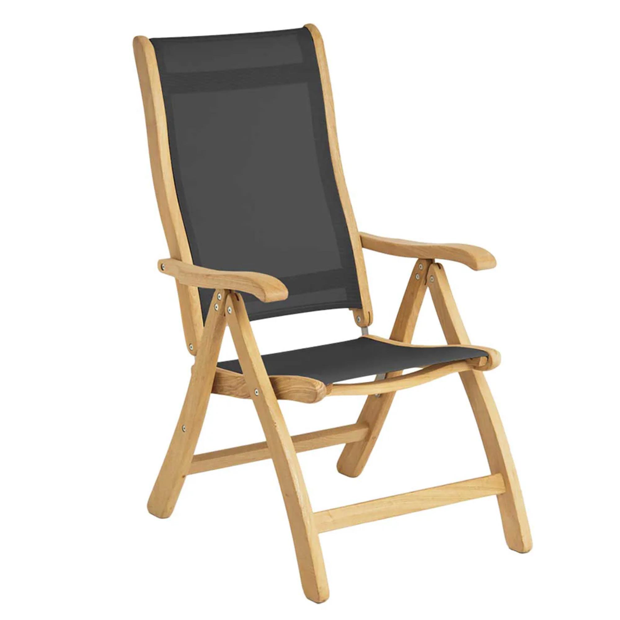 Roble Wood Garden Bengal Sling Recliner Dining Chair