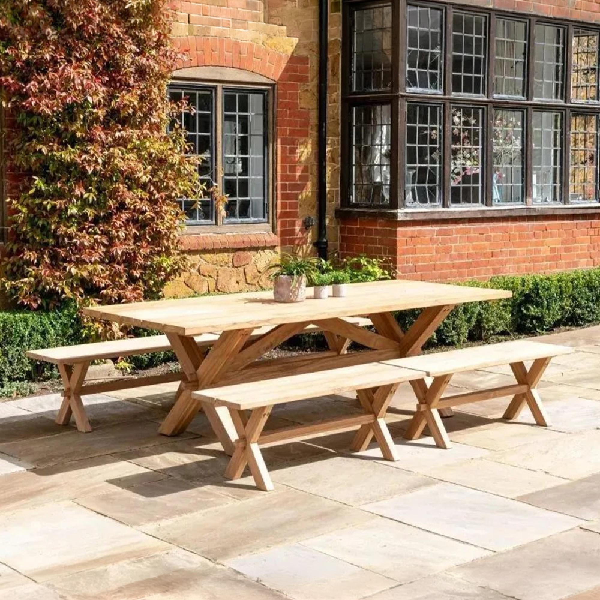 Plank Dining Bench - Garden - Teak Wood