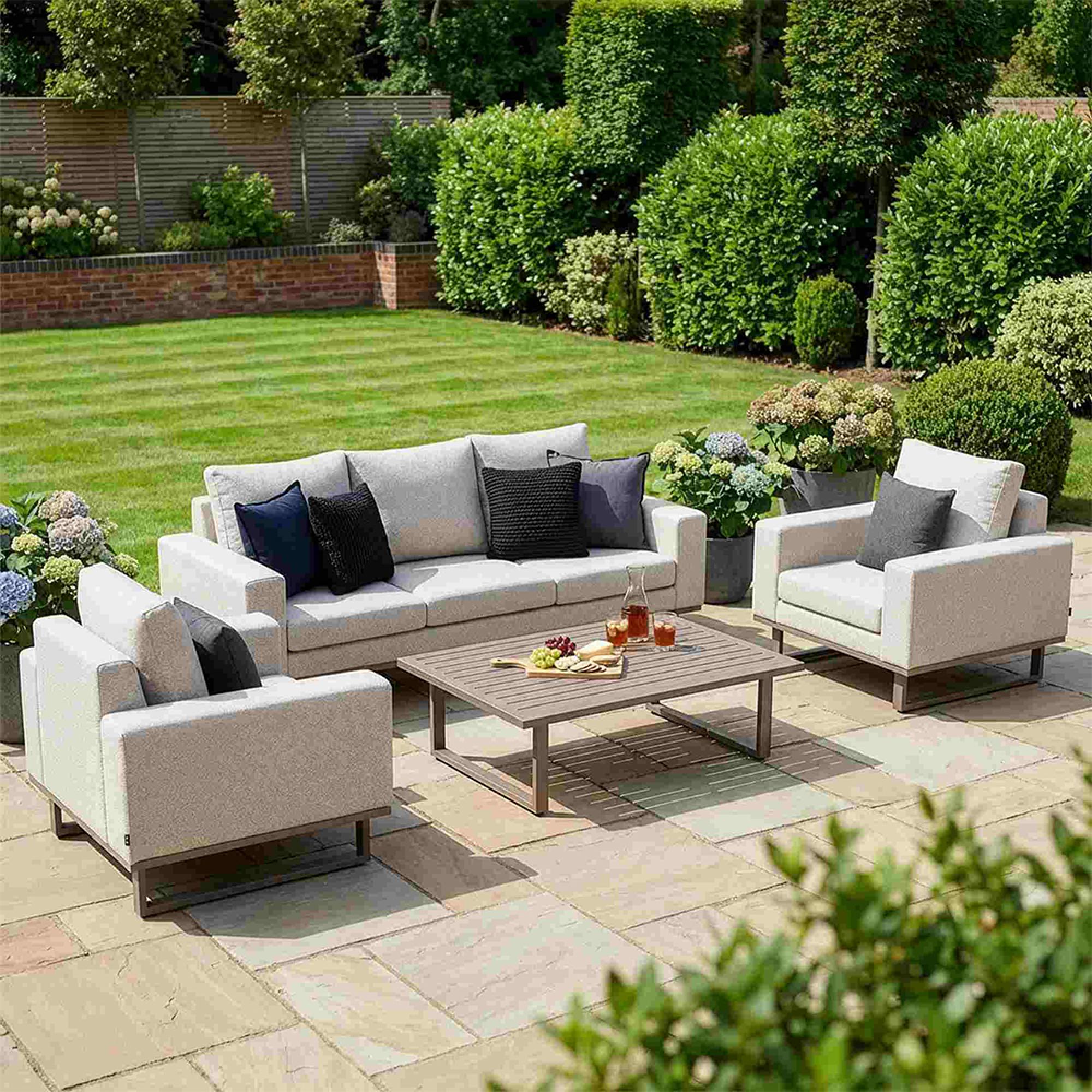 Ethos Garden Sofa Set - 3 Seater - Coffee Table - Latte