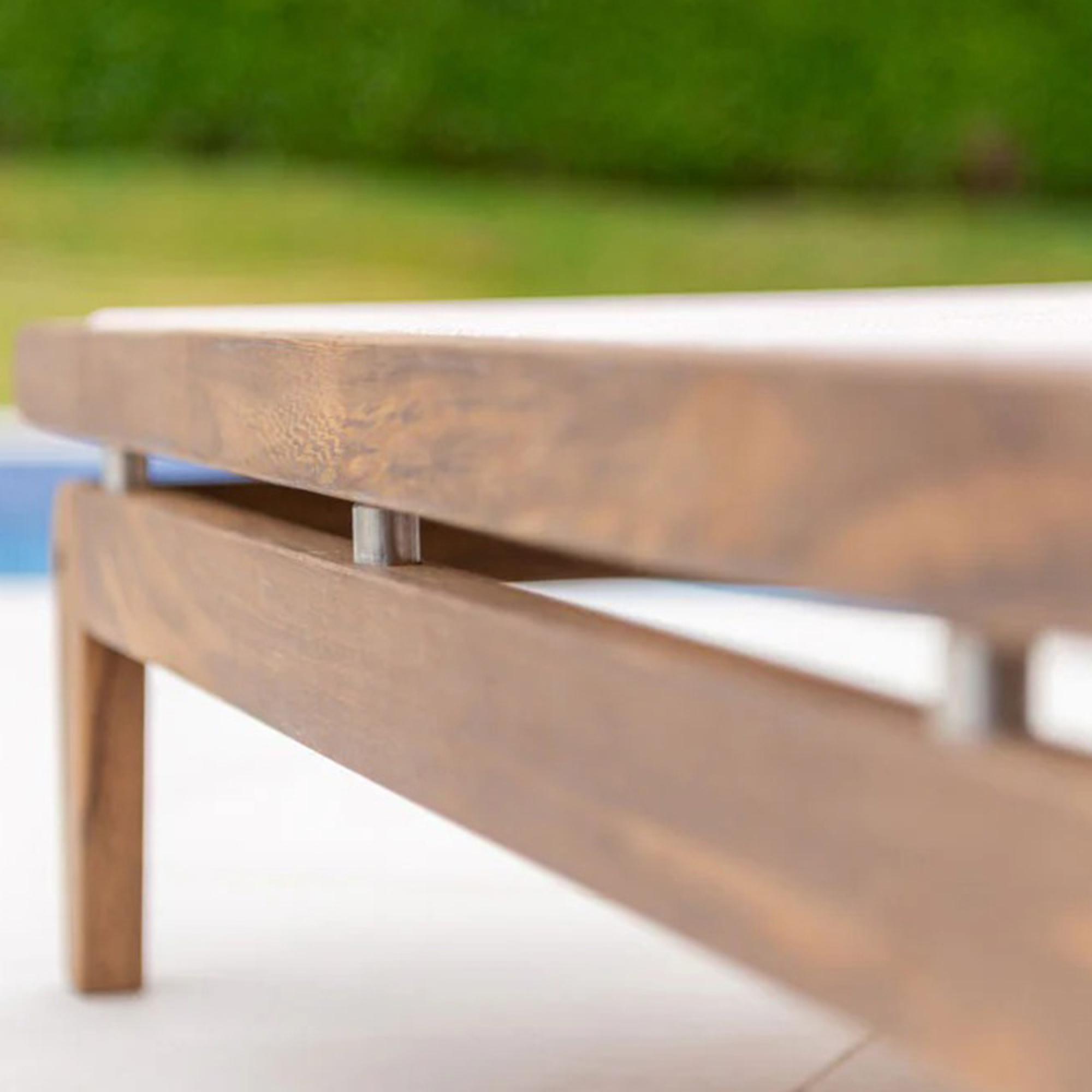 Bolney Adjustable Sling Sunbed - Garden - Acacia Wood