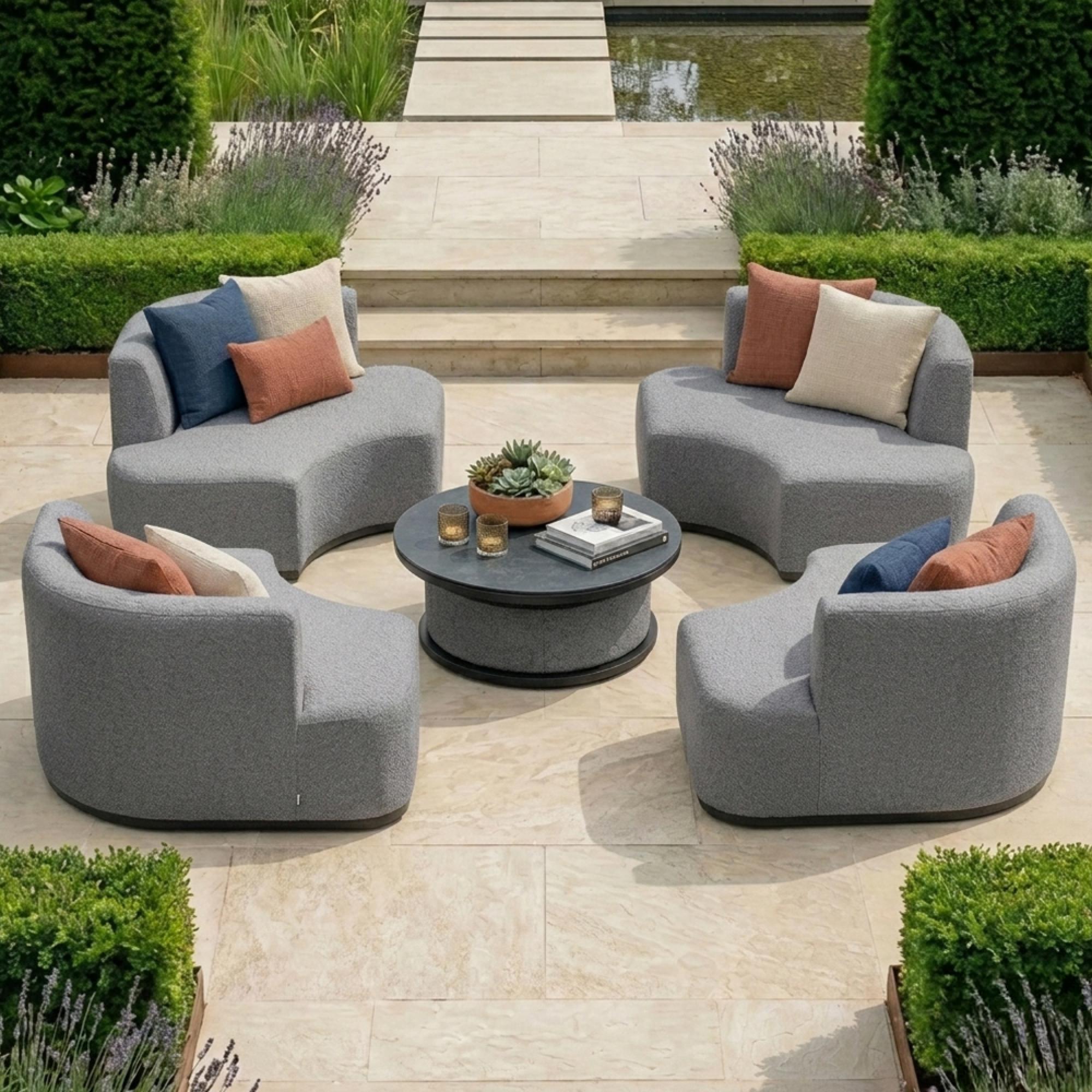 Snug Lifestyle Suite Garden Daybeds - Sofa Set - Rising Table - Zinc Grey