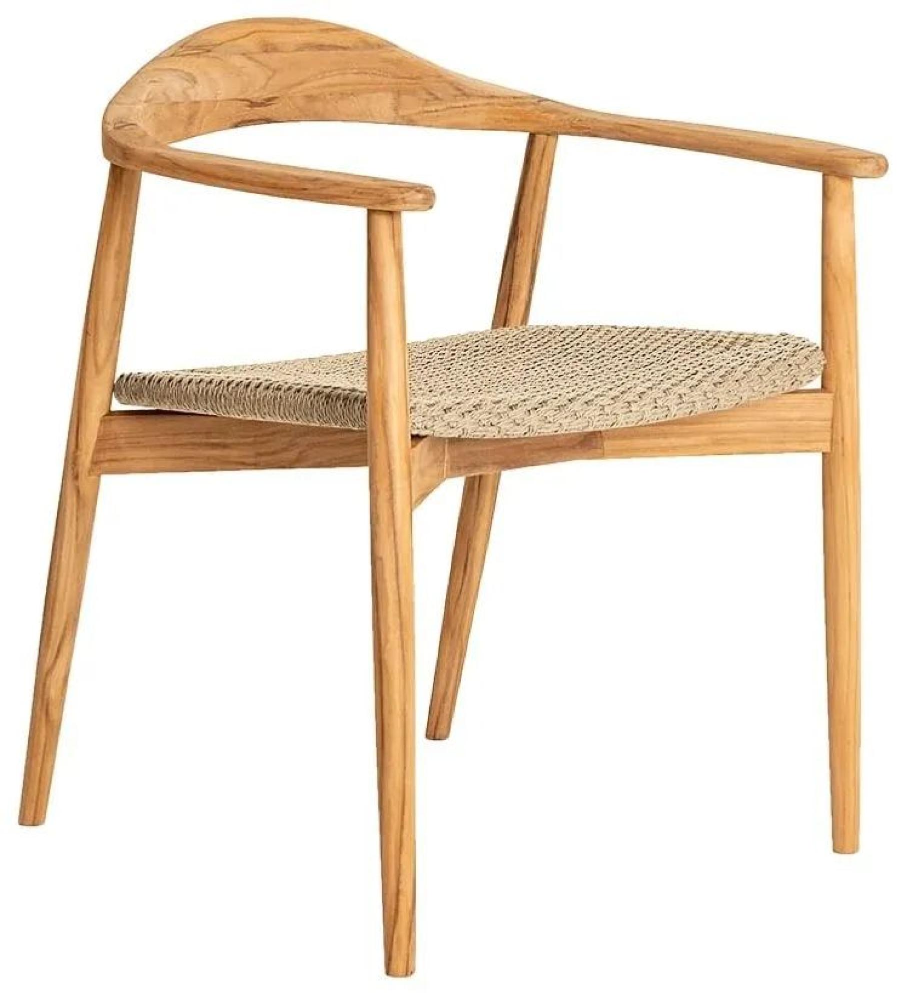 Dana Garden Dining Armchair - Set of 2 - Teak Wood and Rope