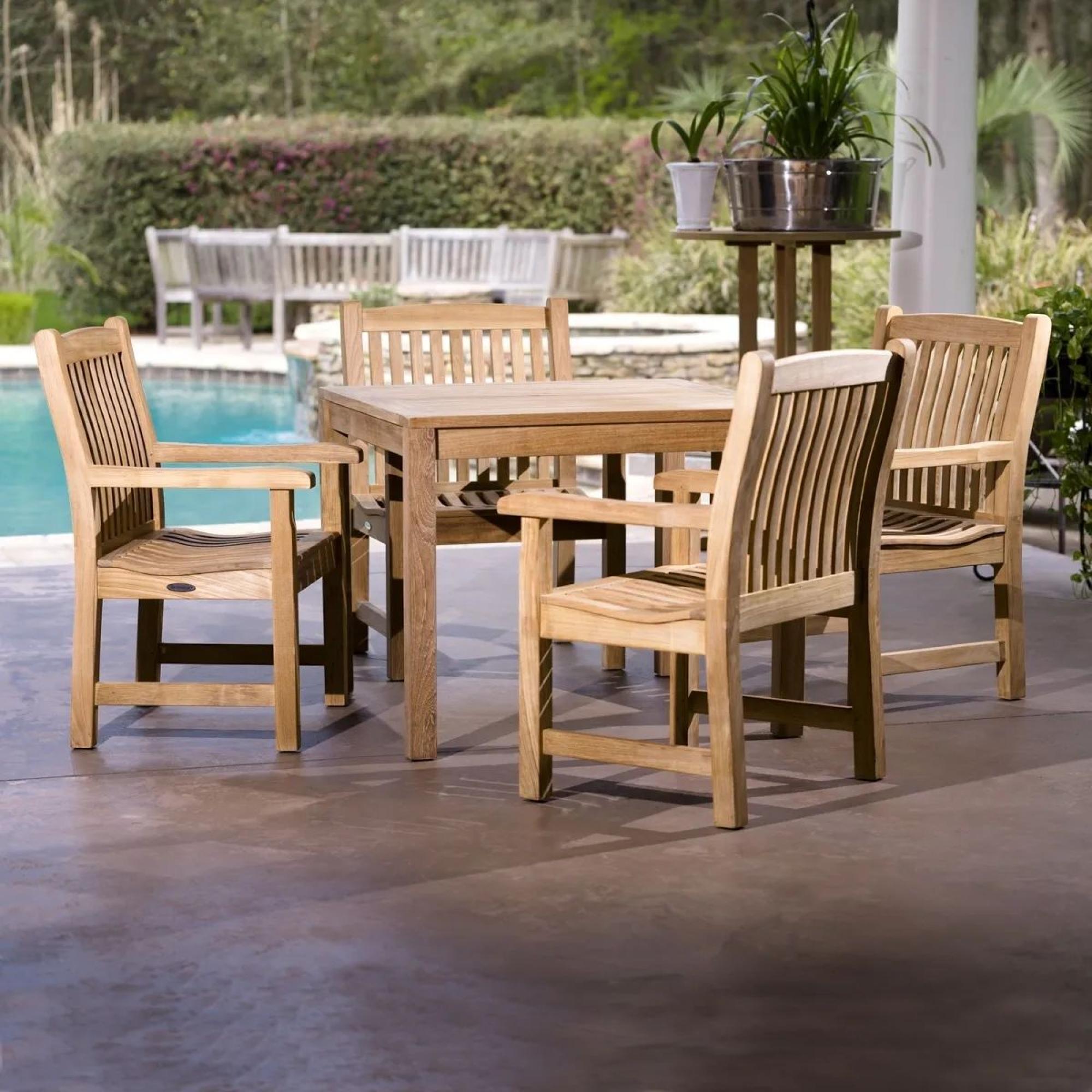 Roble Wood Broadfield Garden Dining Armchair - Set of 2