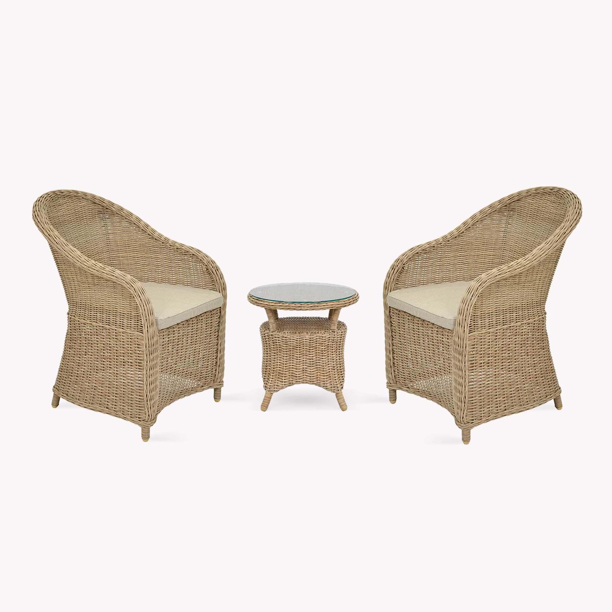 Brayford Outdoor Chair Set Natural Rattan