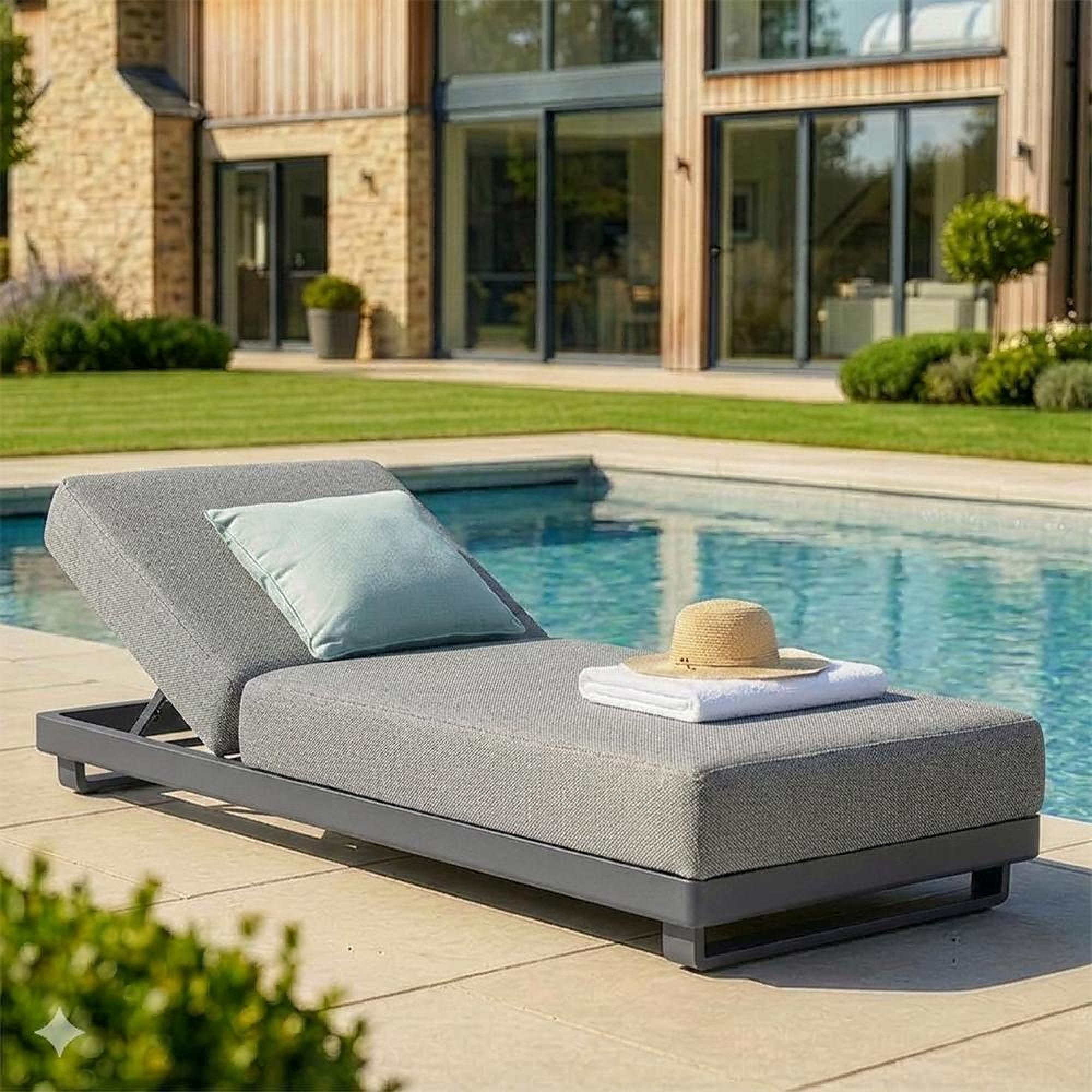 Ibiza Garden Sun Lounger - Zinc Grey