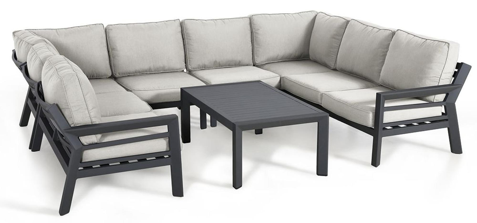 New York U Shaped Garden Sofa Set - Dove Grey