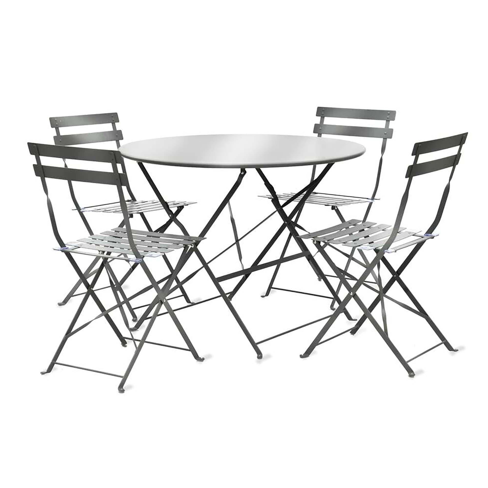 Rive Outdoor Droite Bistro Set Large Silver