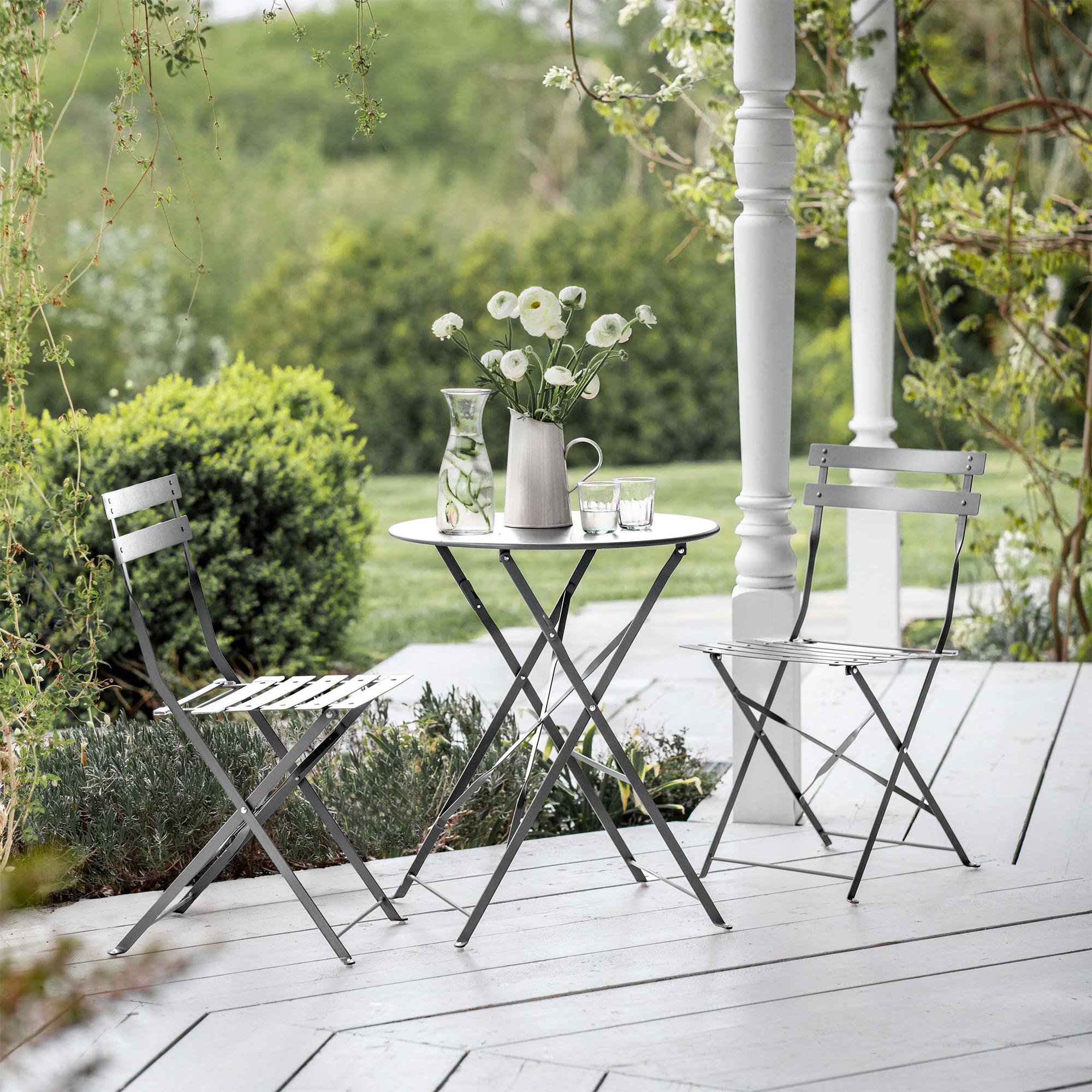 Rive Outdoor Droite Bistro Set Small Silver