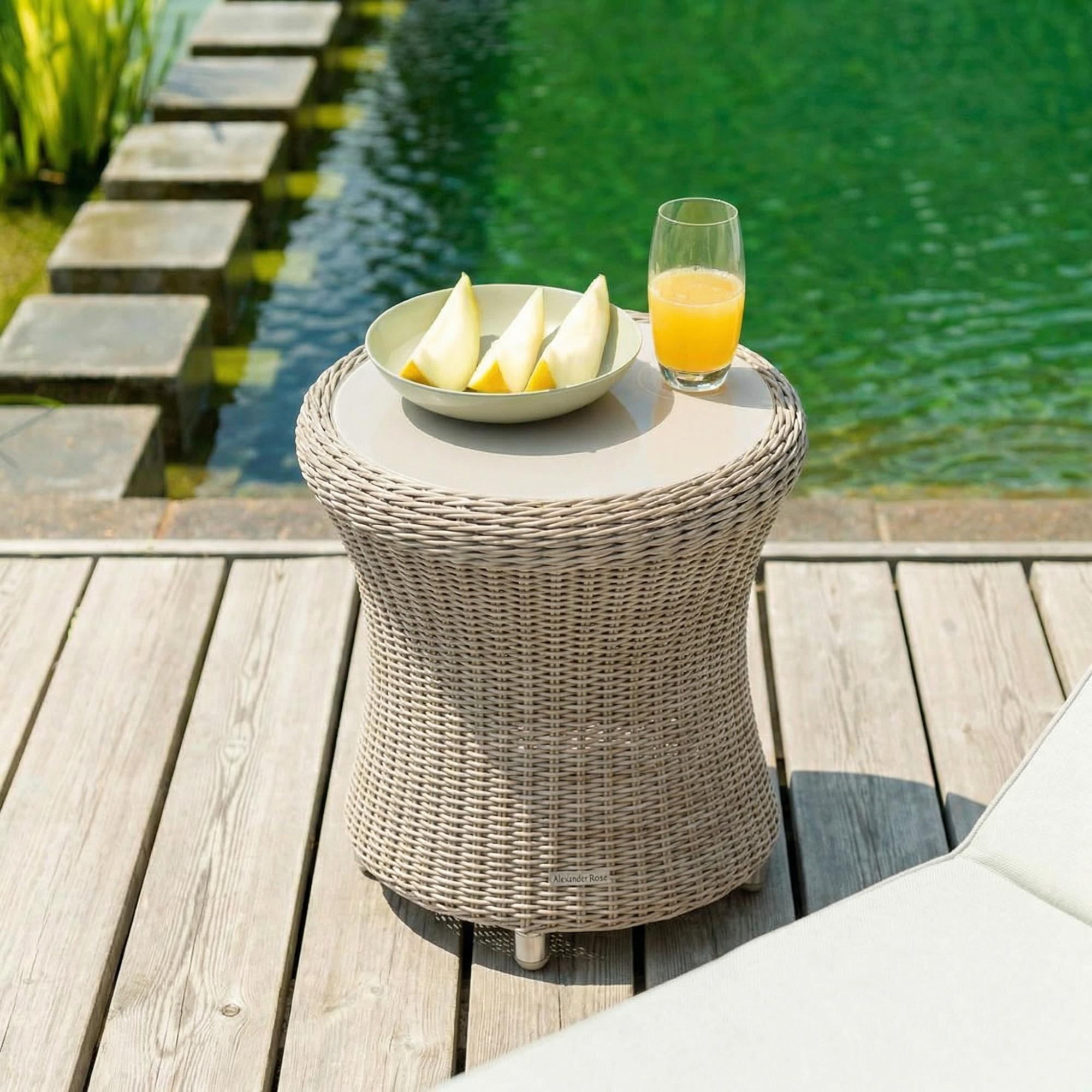 Hazelmere Round Side Table - Garden - Natural Weave