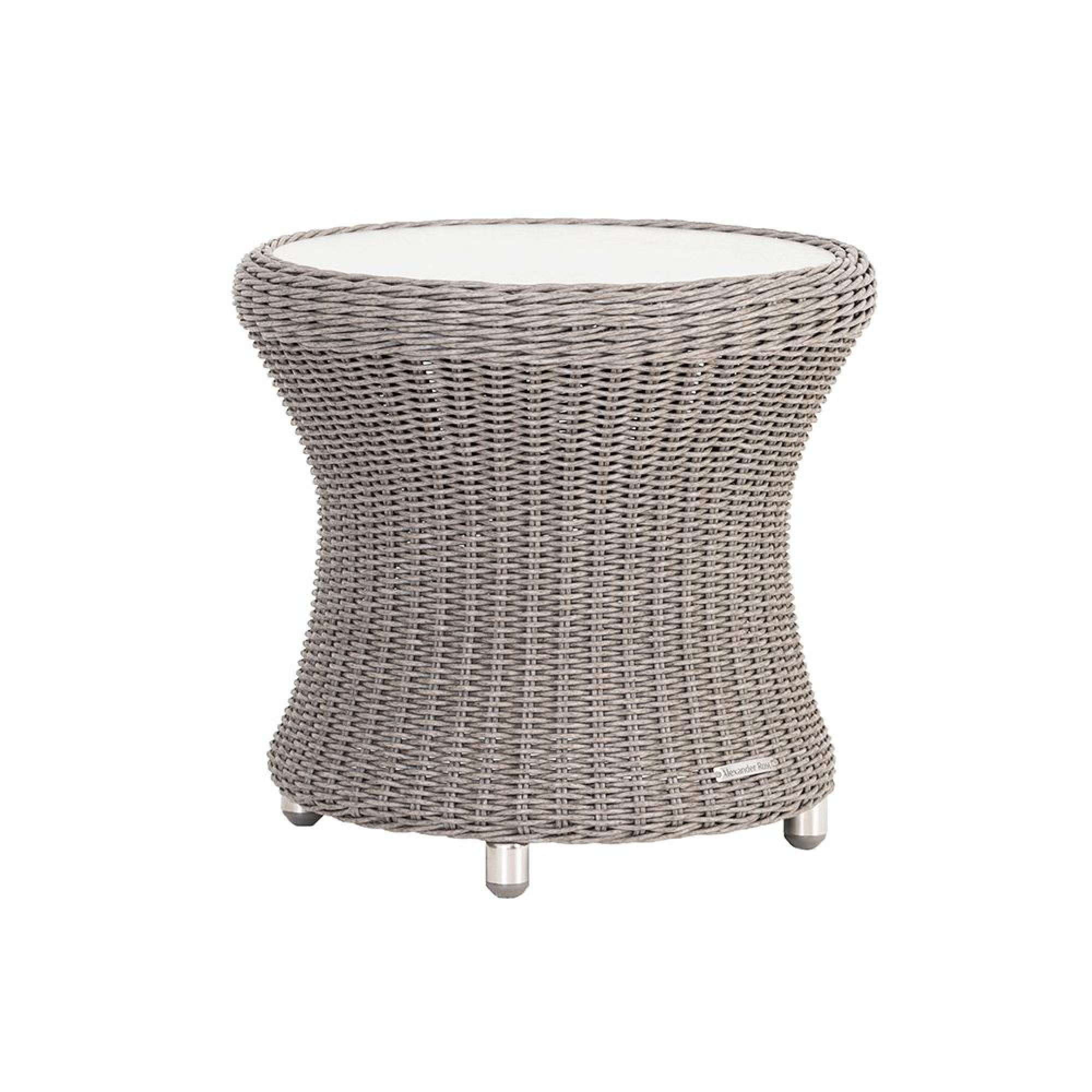Hazelmere Round Side Table - Garden - Grey Weave