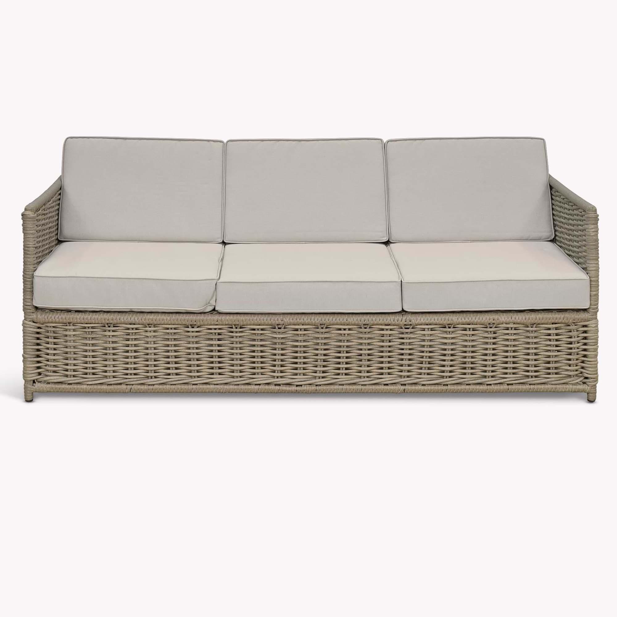 Harting Outdoor 3 Seater Sofa Light Rattan