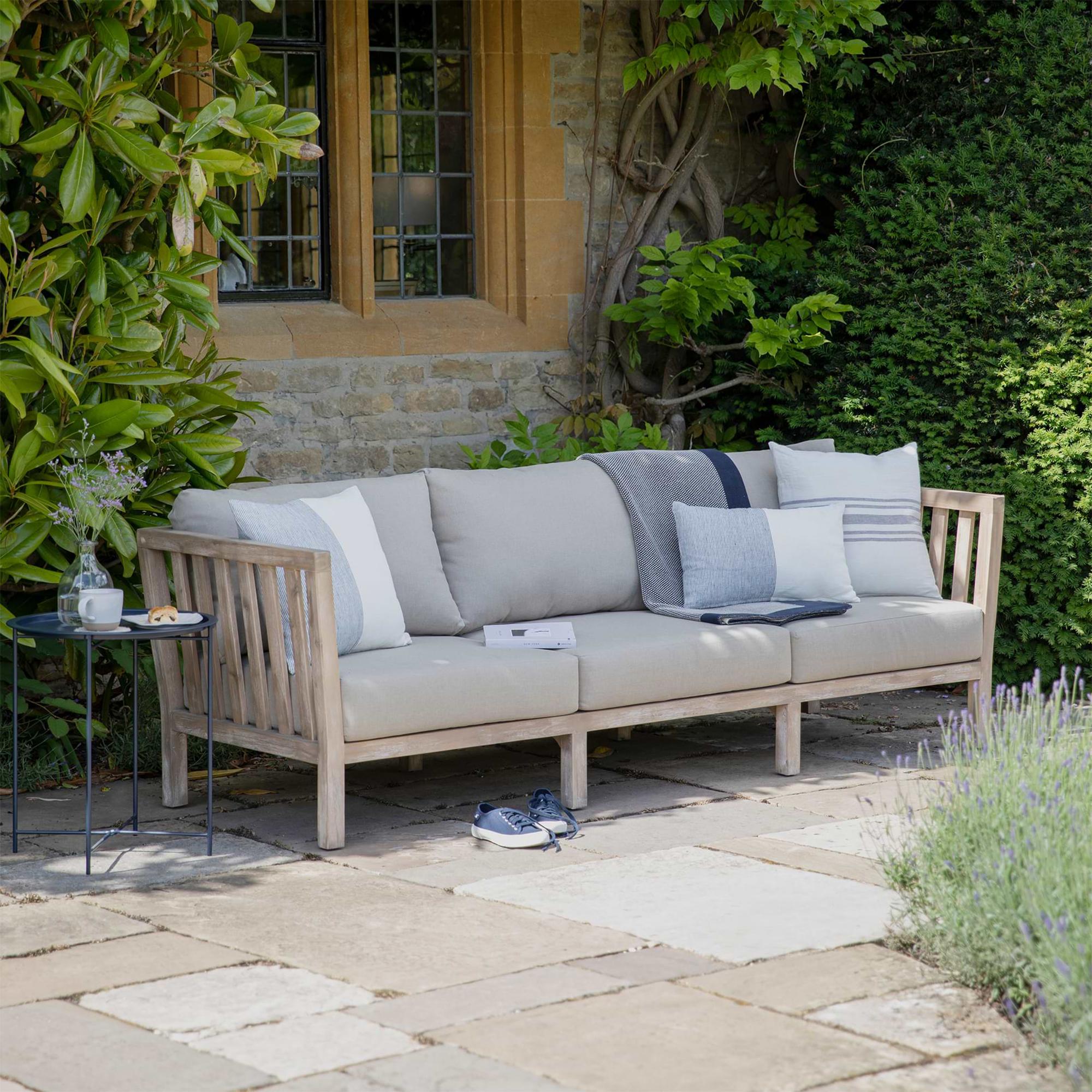 Porthallow Outdoor 3 Seater Sofa Natural Acacia Wood