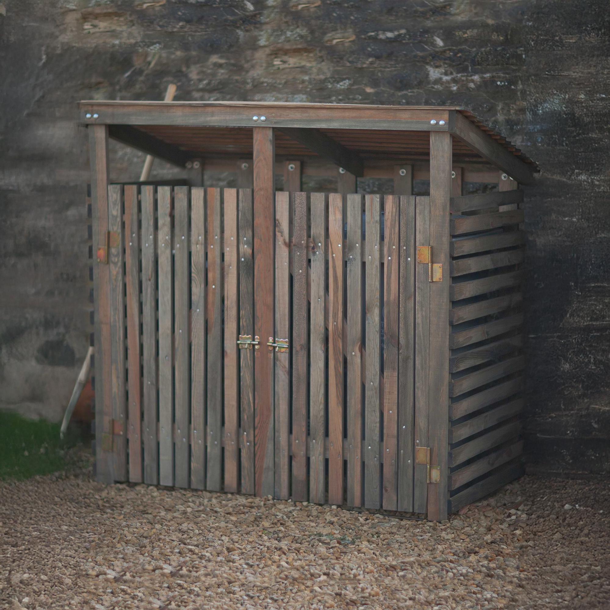 Aldsworth Outdoor Bin Store Double Natural Wood