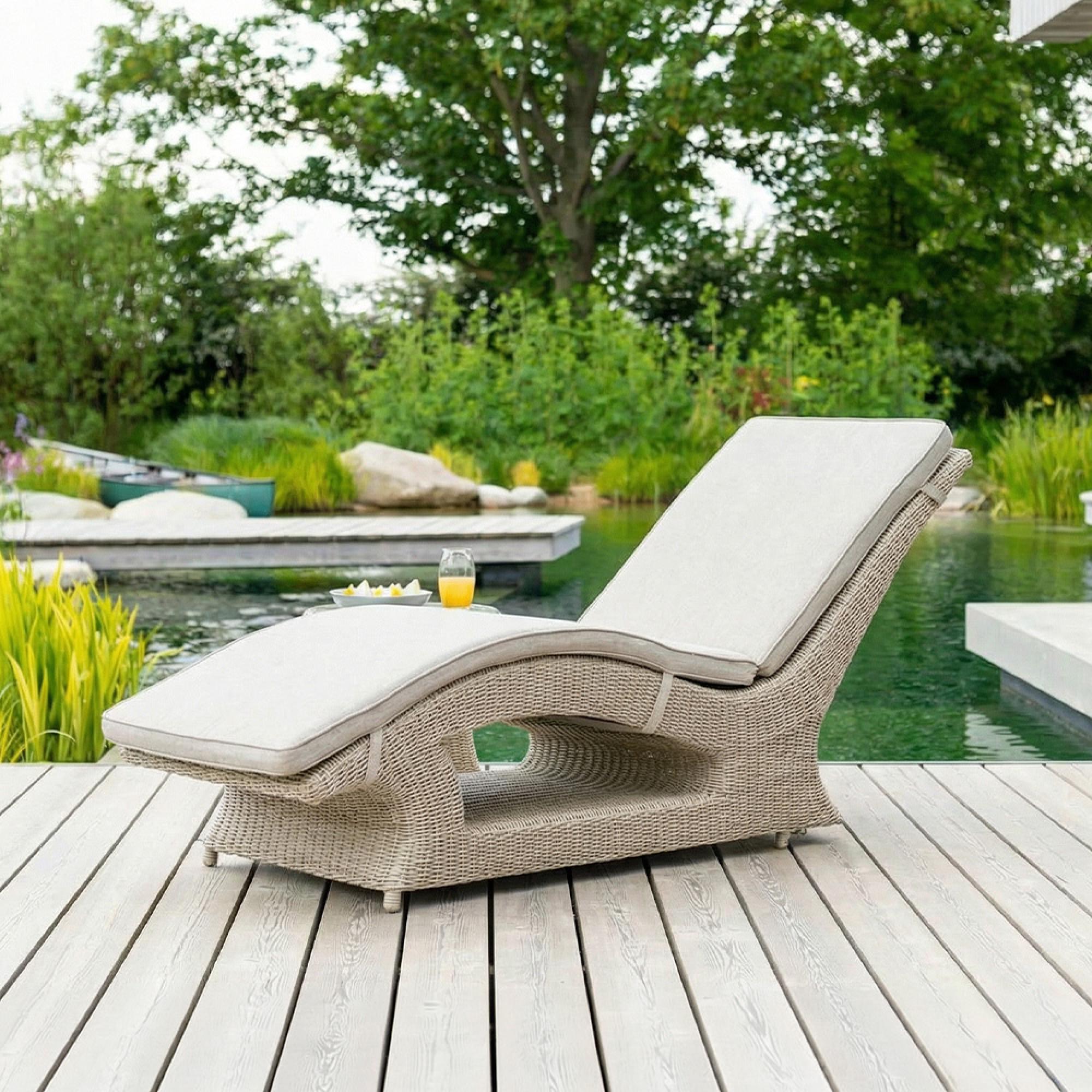 Hazelmere Fixed Sunbed - Garden - Natural Weave