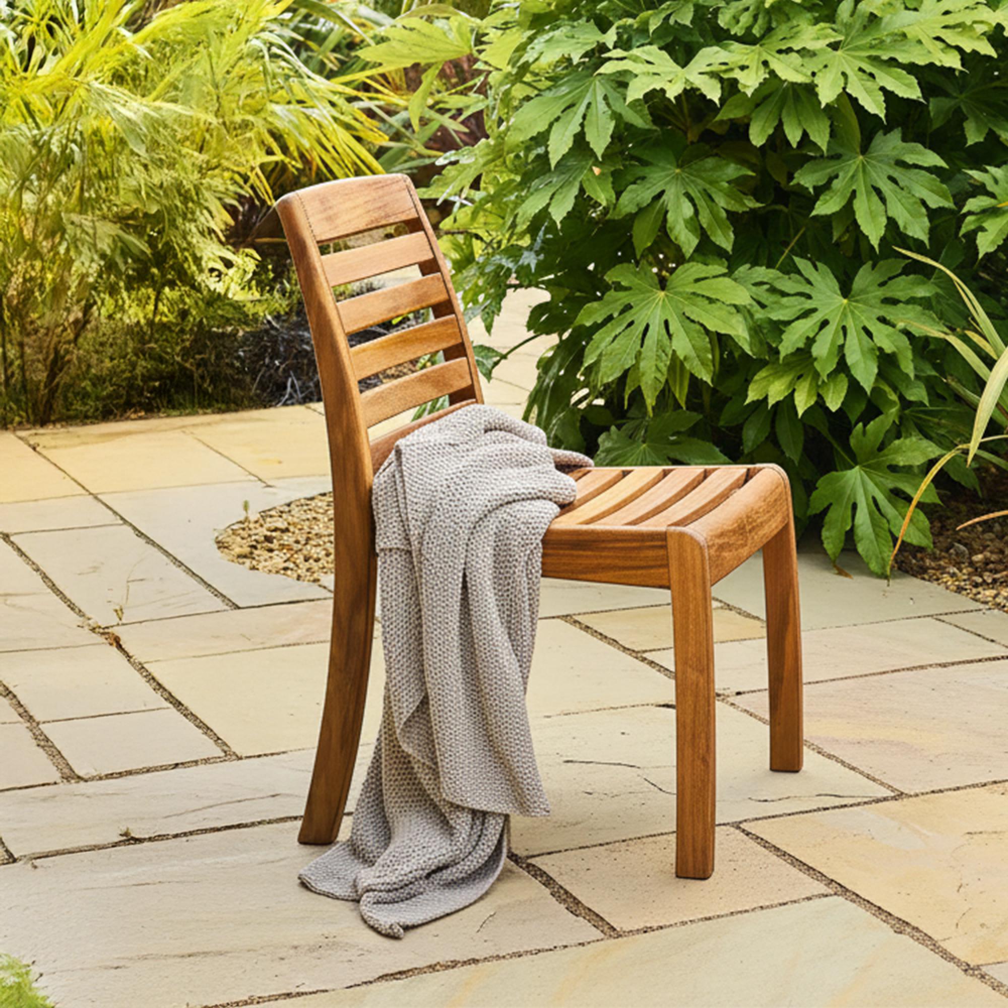 Cotswold Garden Square Dining Set - 4 Seater - 80cm - Acacia Wood - 4 Stacking Dining Chair