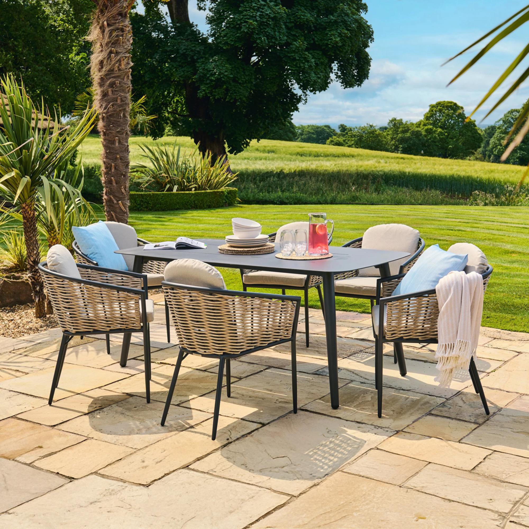 Pavilion Dining Set - 6 Seater - 180cm - Aluminium - 6 Chairs