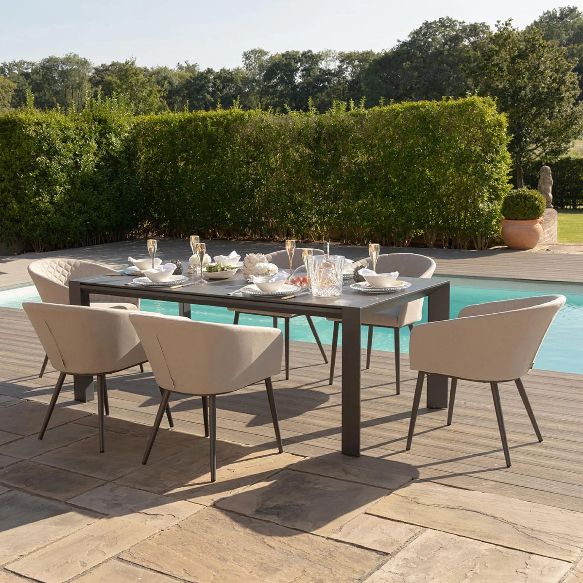 Ambition Extending Garden Dining Set - 10 Seater - 200cm - Oatmeal
