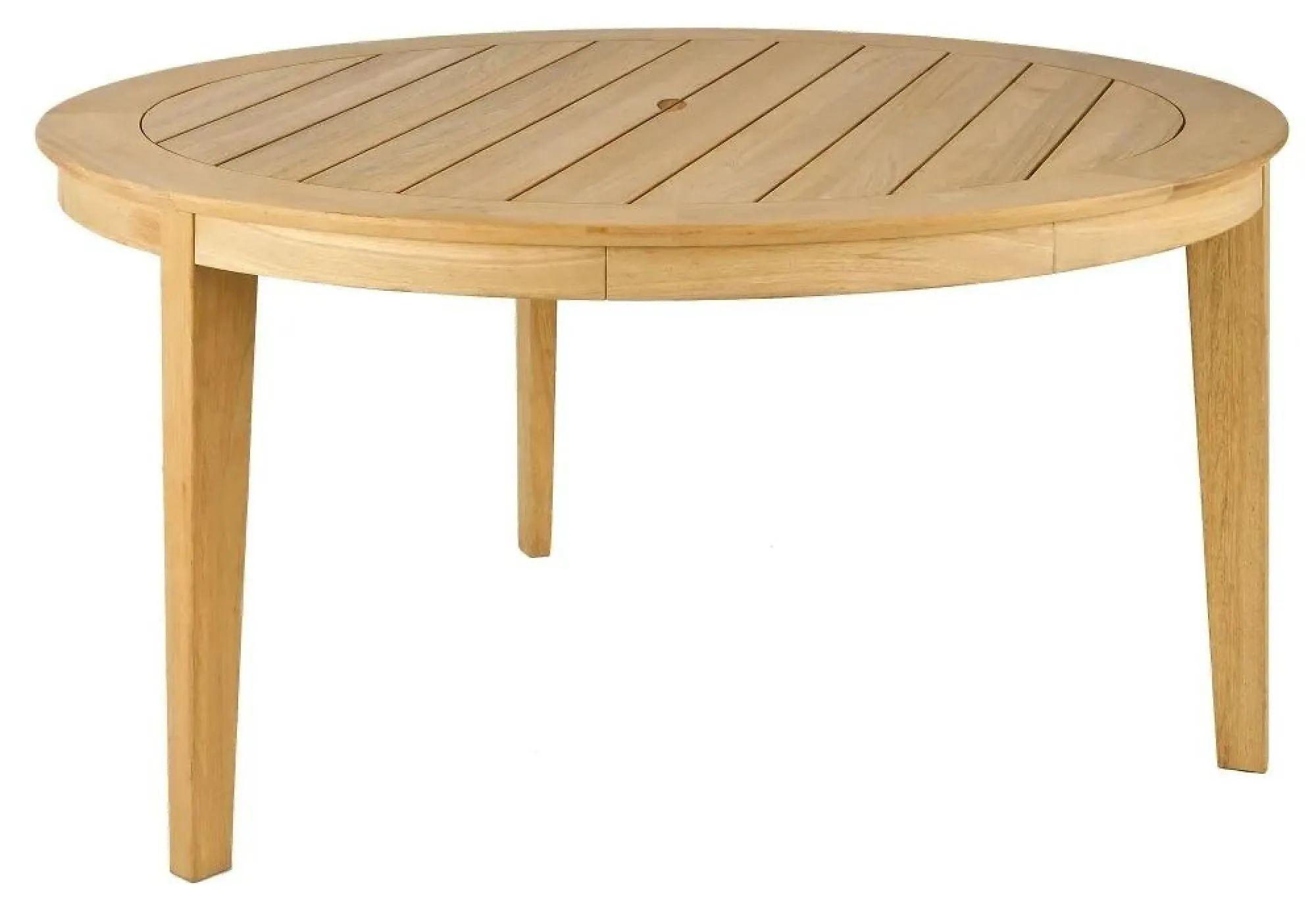 Roble Wood Round Garden Dining Table - 6 Seater - 160cm