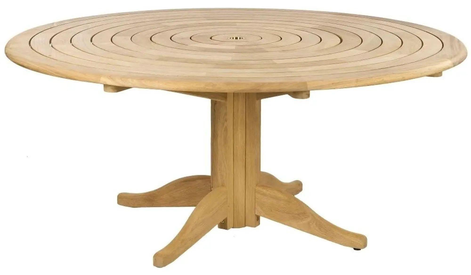 Roble Wood Bengal Round Dining Table - 8 Seater - 175cm - Garden - Pedestal