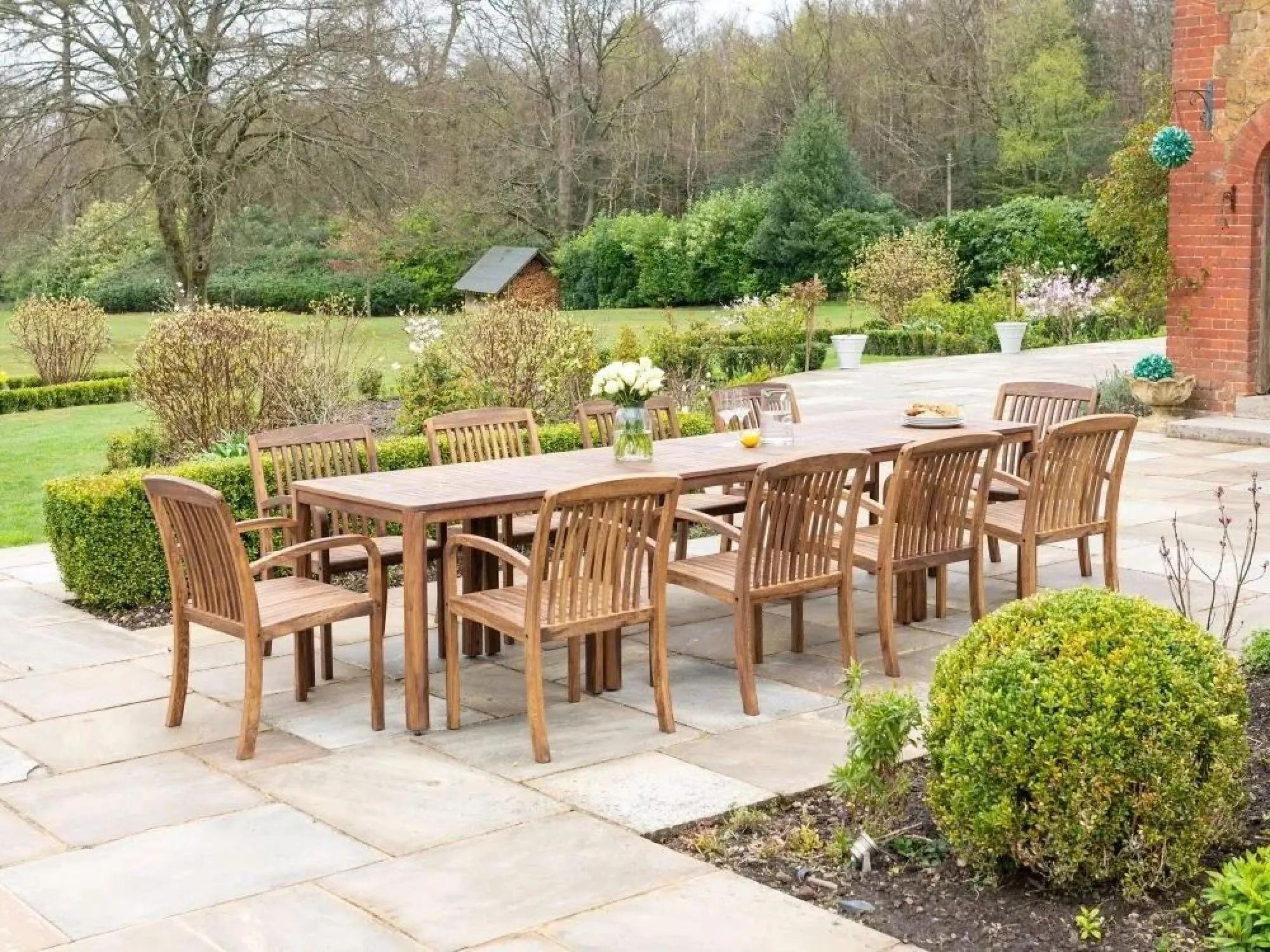 Bolney Square Dining Table - 80cm - 4 Seater - Garden - Acacia Wood