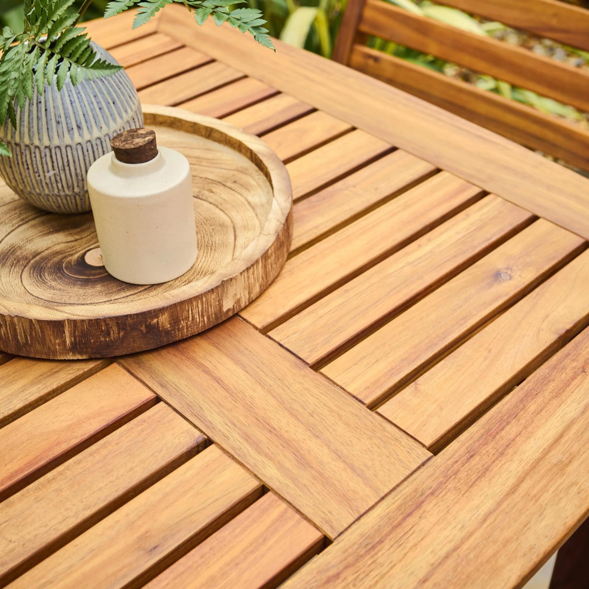 Cotswold Garden Dining Table - 4 Seater - 80cm - Square - Acacia Wood