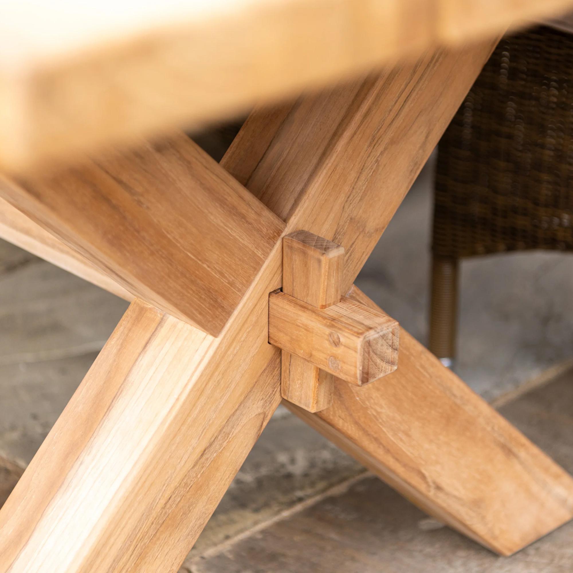 Plank Garden Dining Table - 12 Seater - 300cm - Teak Wood