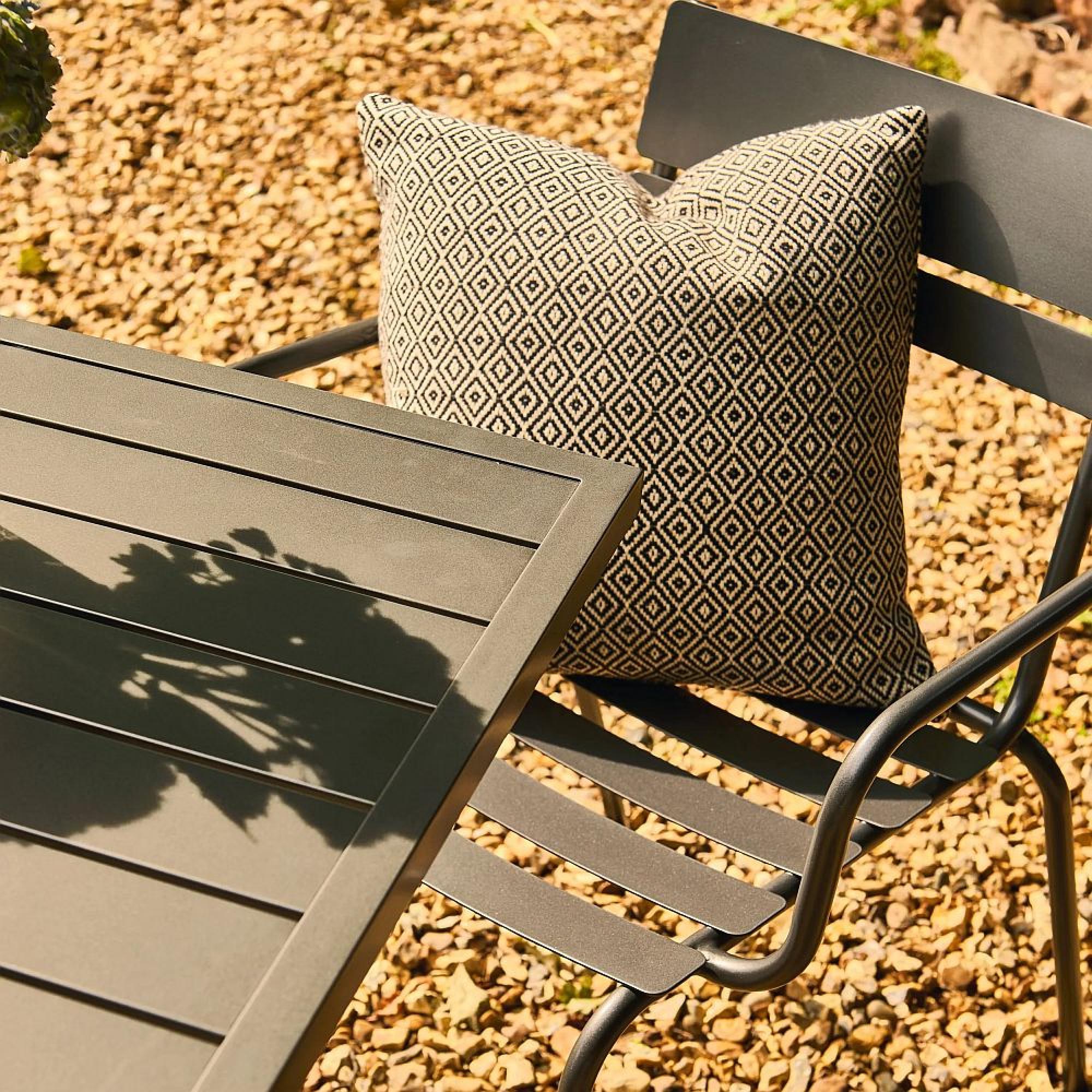 Oslo Garden Bistro Table - Square - Grey Metal