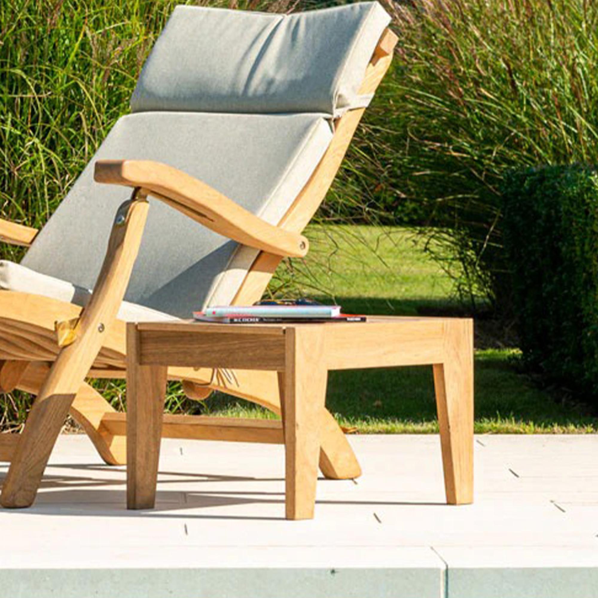 Roble Wood Garden Sunbed Side Table