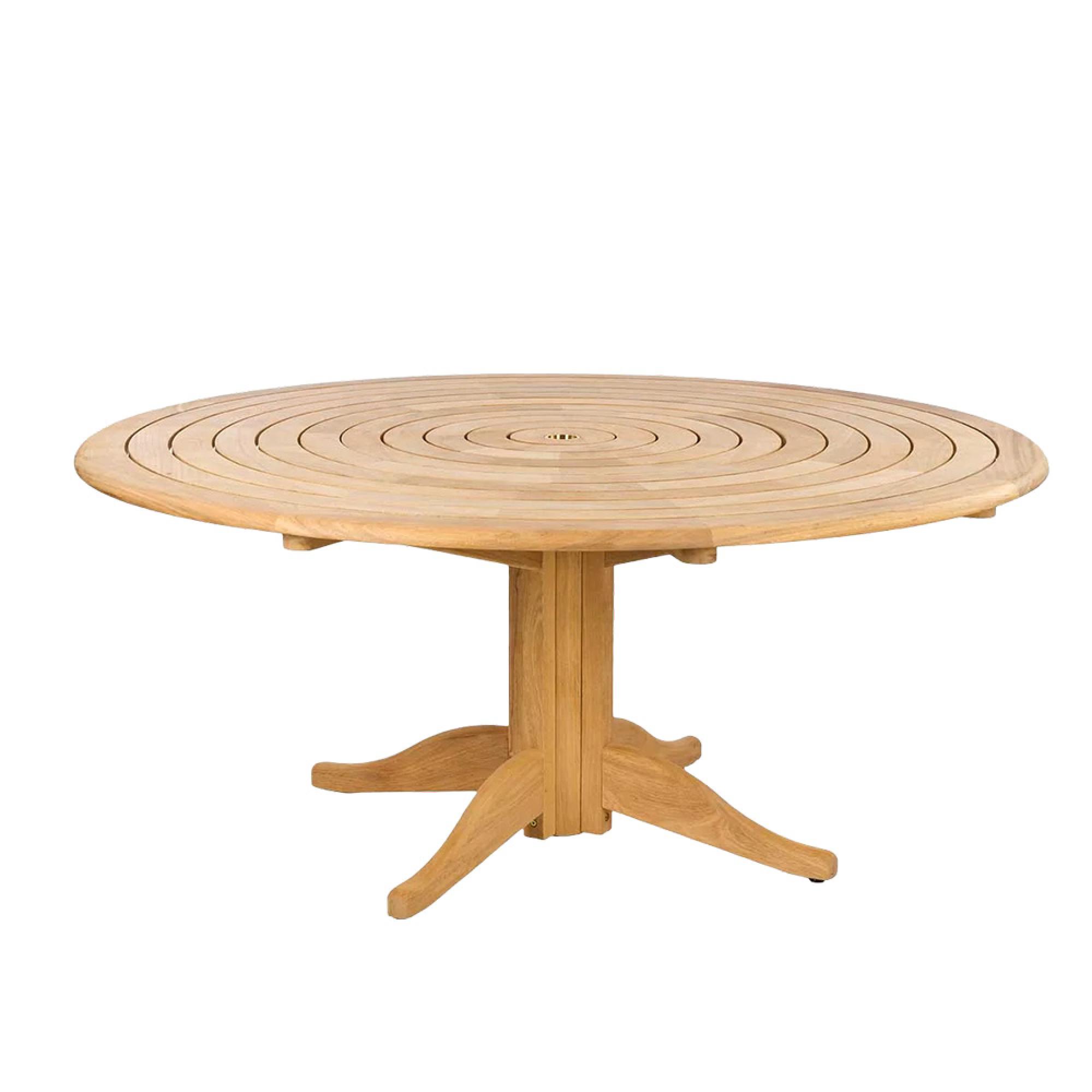 Roble Wood Bengal Round Dining Table - 8 Seater - 175cm - Garden - Pedestal