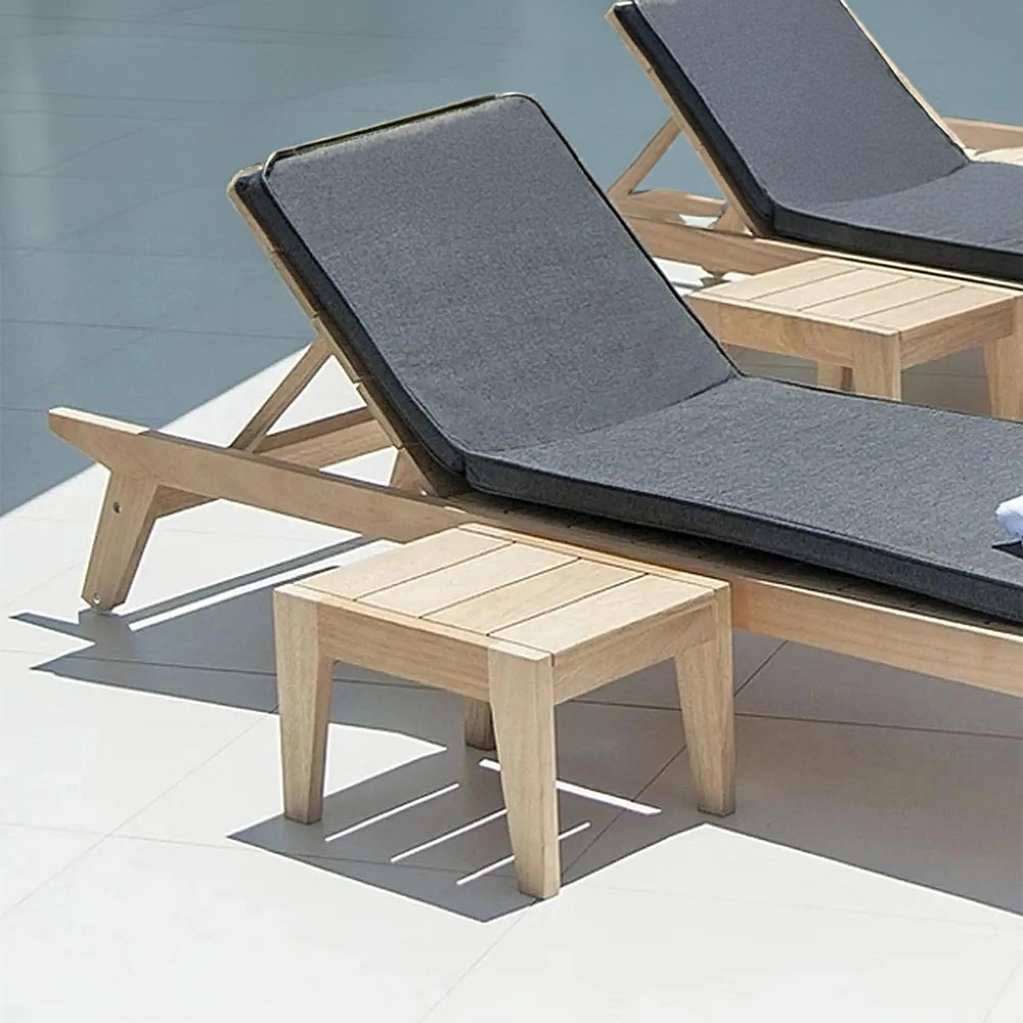 Roble Wood Garden Sunbed Side Table
