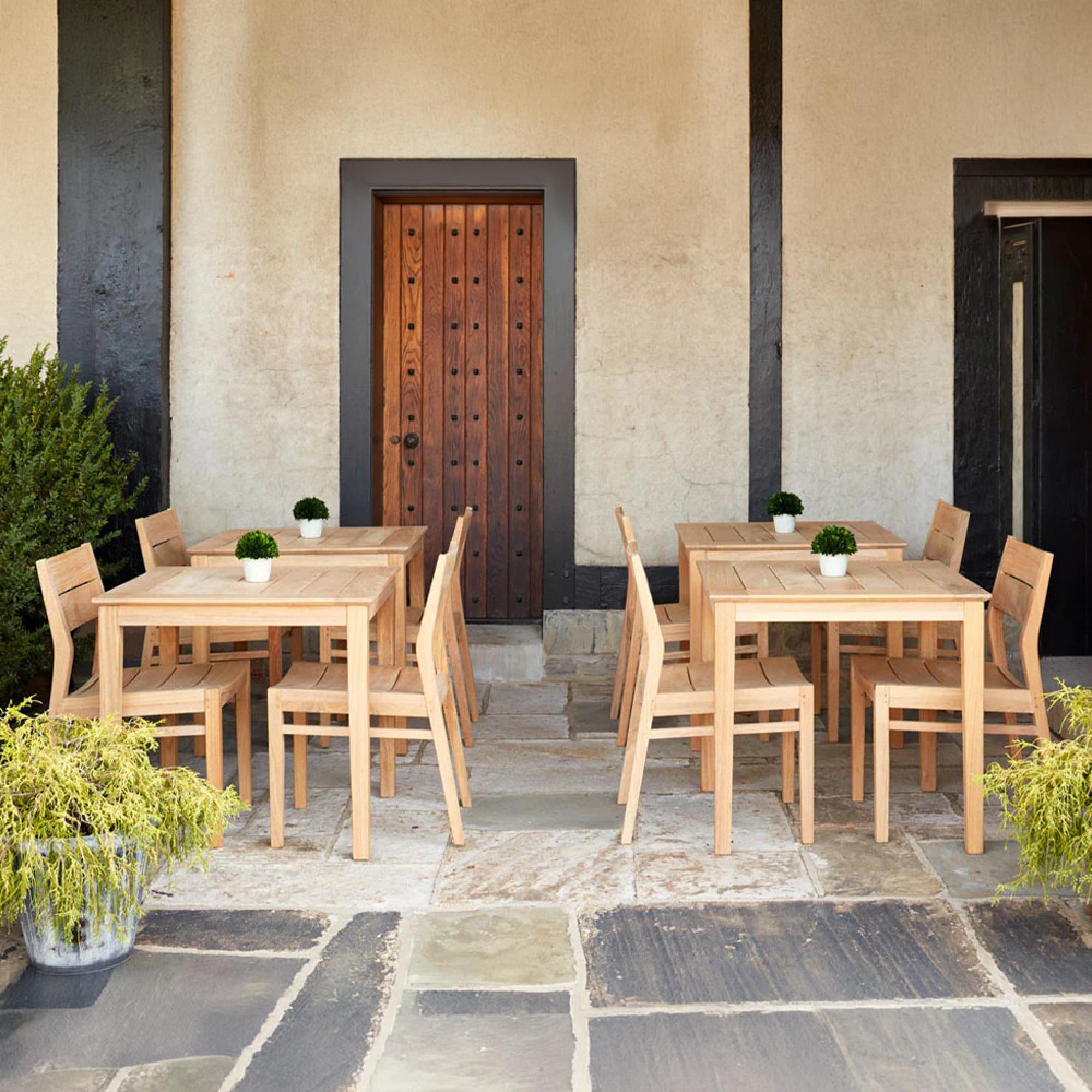 Roble Wood Square Cafe Garden Dining Table - 4 Seater - 80cm
