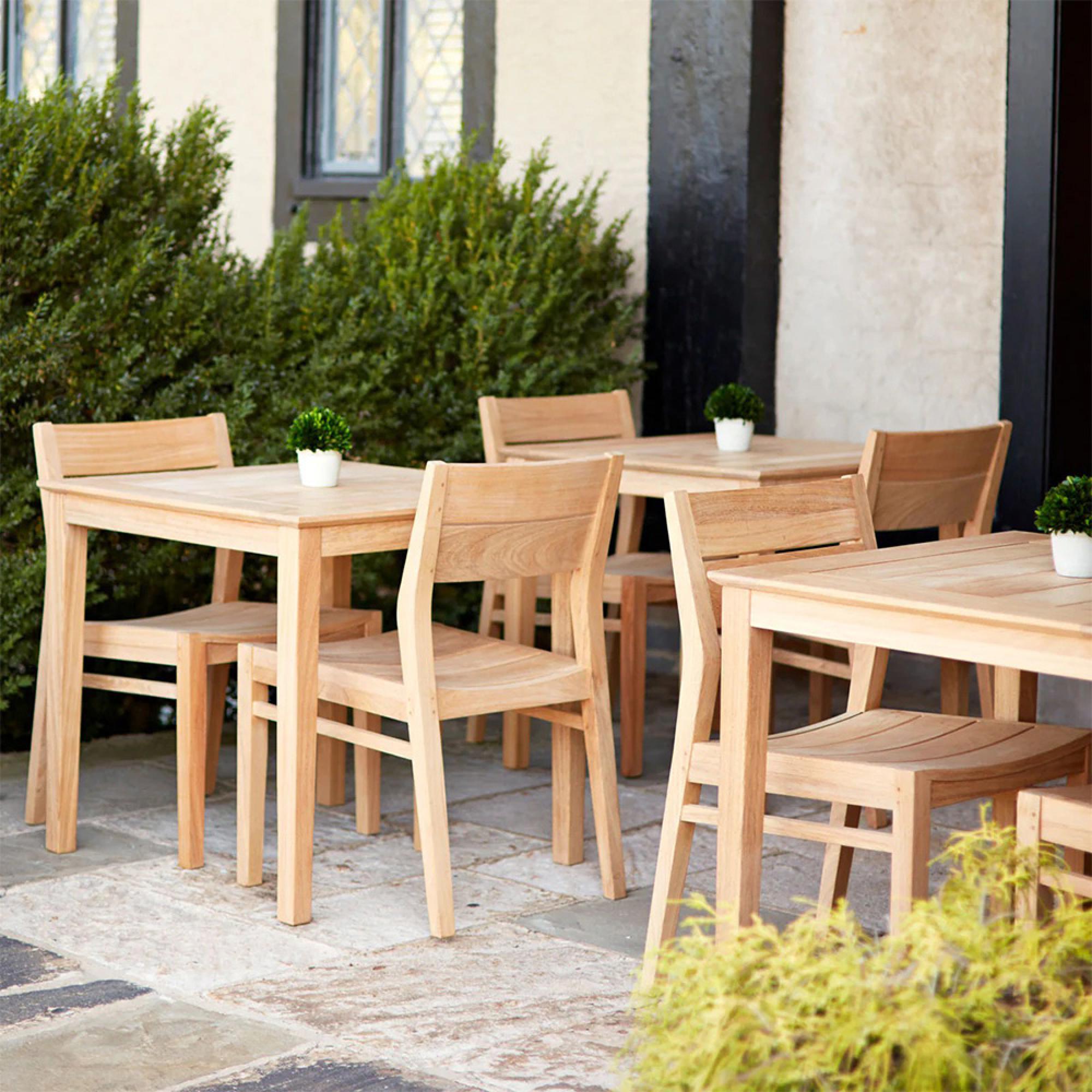 Roble Wood Square Cafe Garden Dining Table - 4 Seater - 80cm