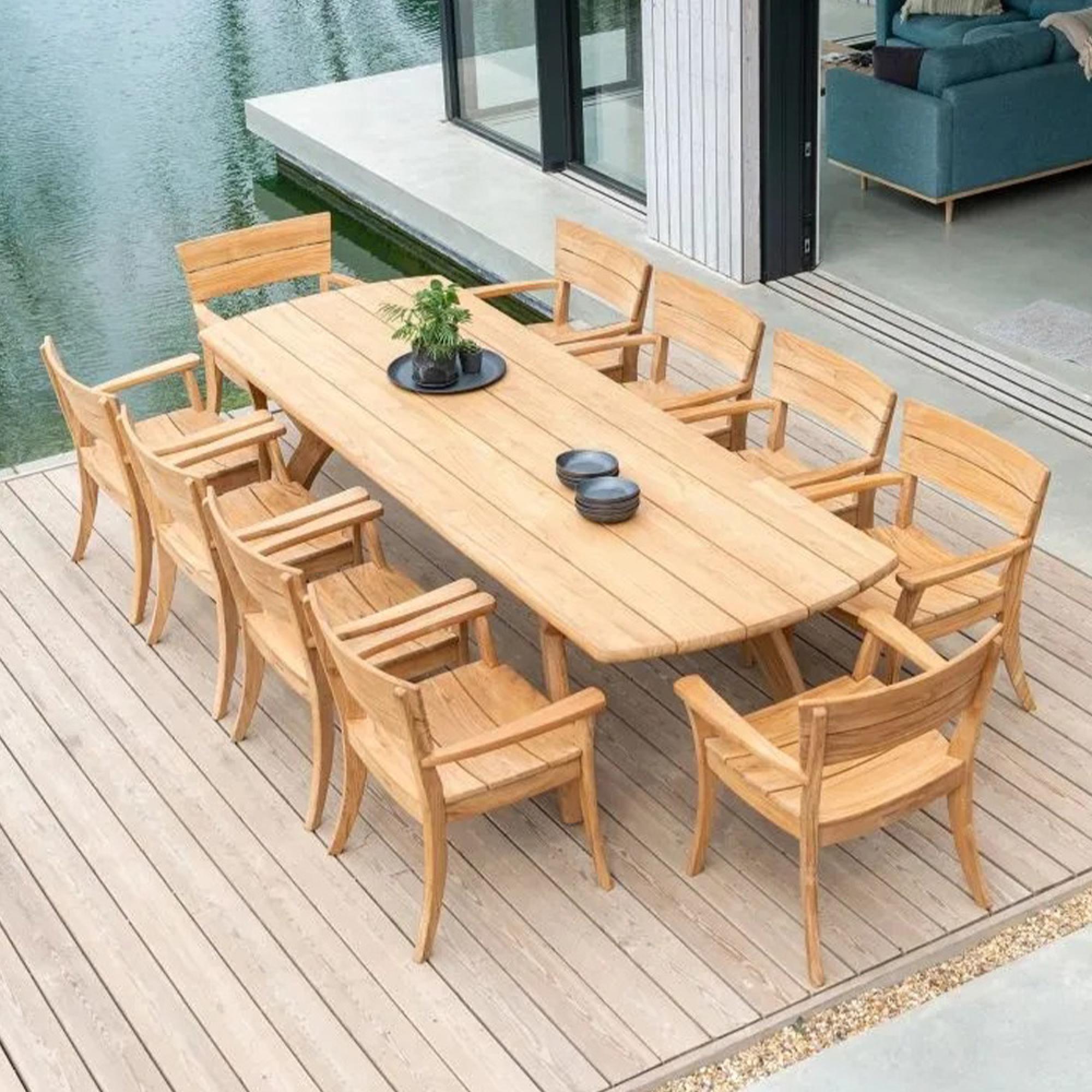 Sorrento Garden Dining Table - 12 Seater - 300cm - Teak Wood