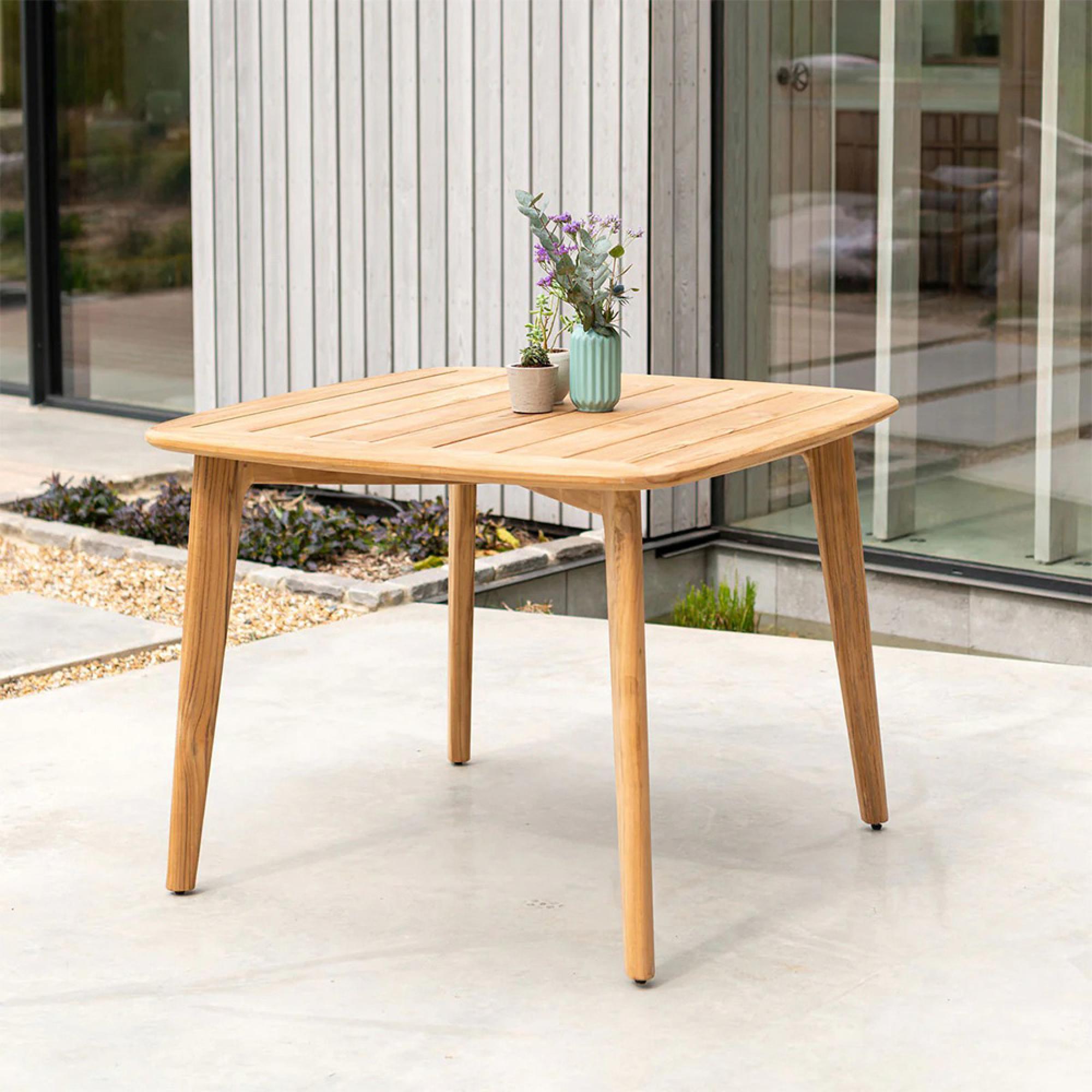 Dana Garden Dining Table - 2 Seater - 100cm - Square - Teak Wood