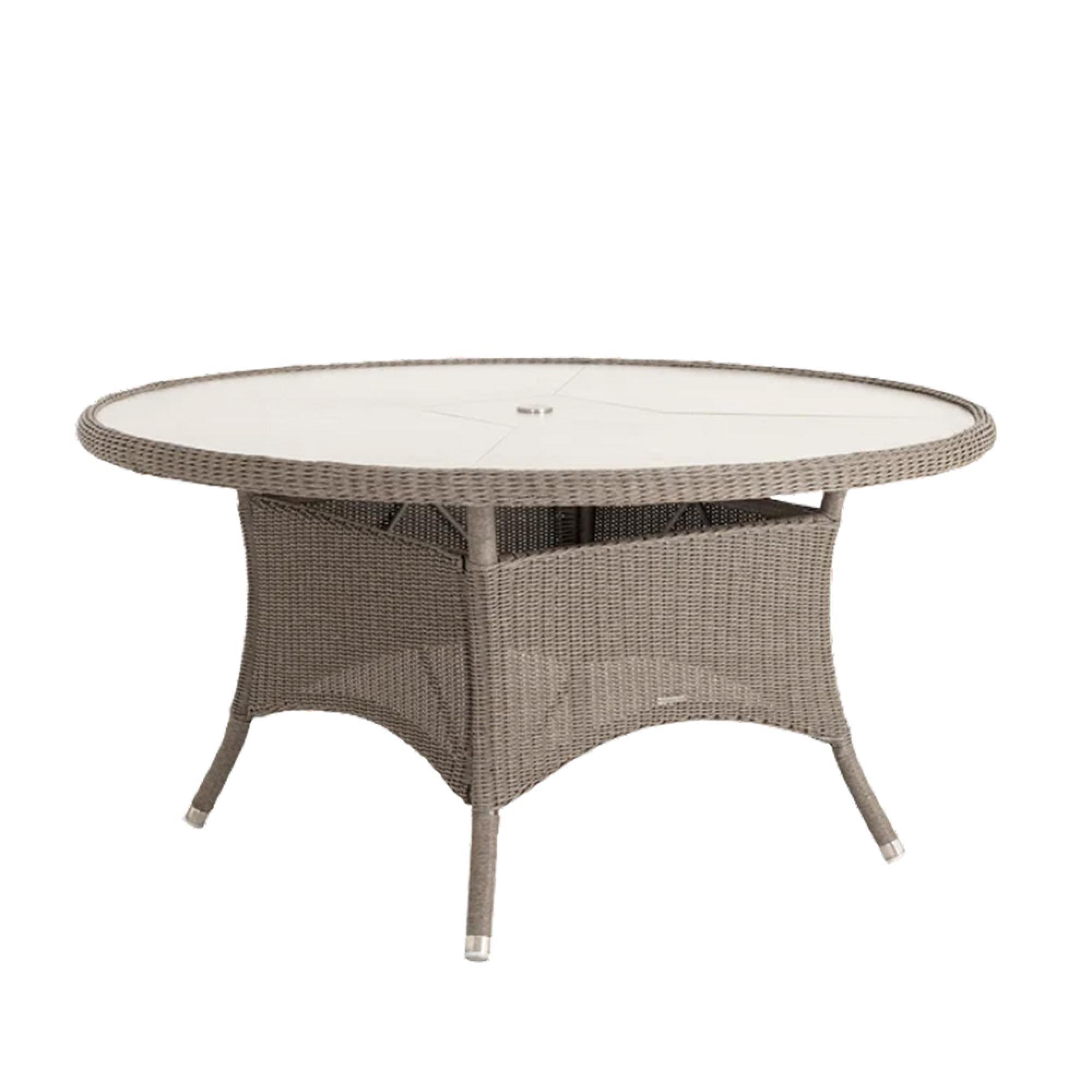Hazelmere Garden Dining Table - 6 Seater - 60cm - Round - Grey Weave
