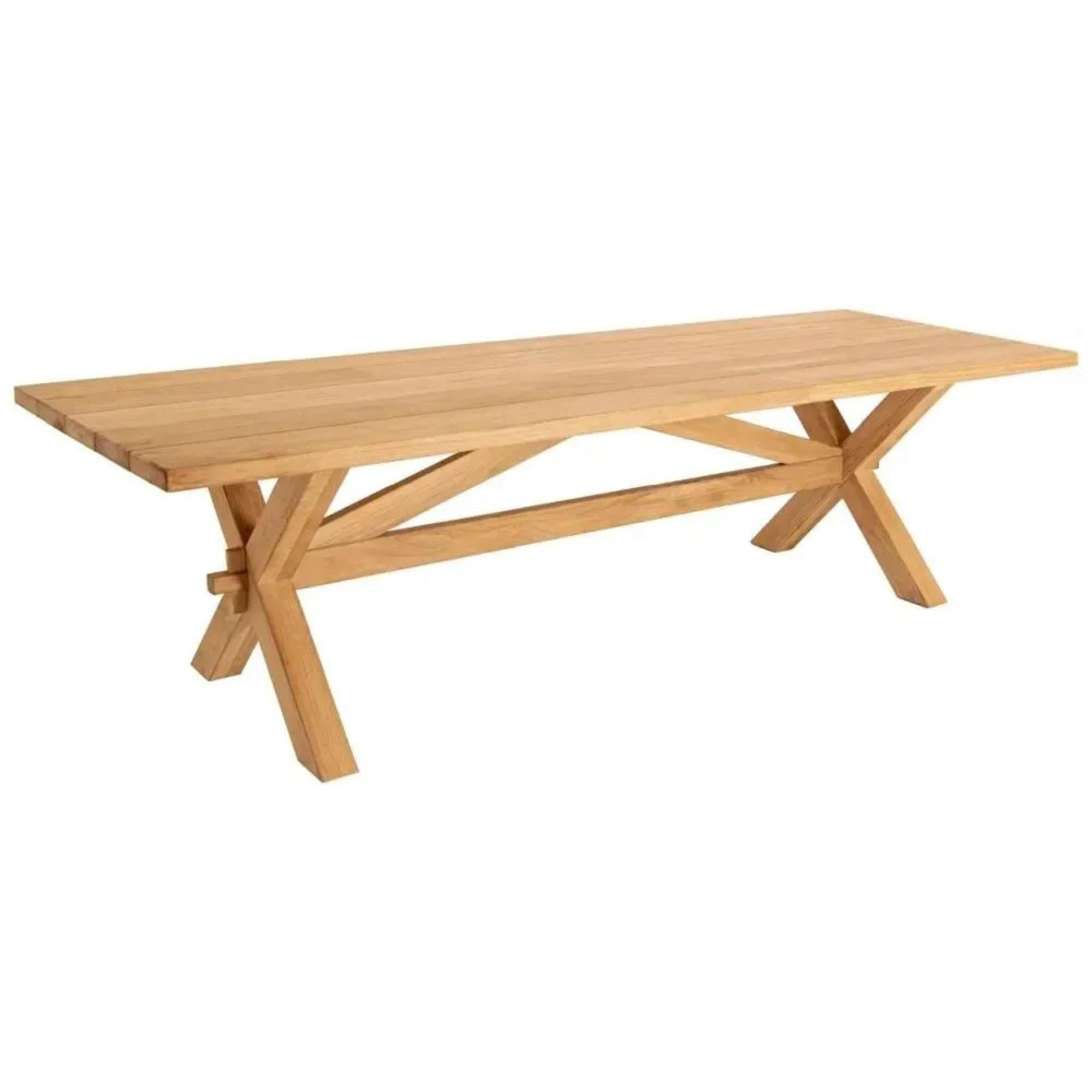 Plank Dining Table - 10 Seater - 240cm - Garden - Teak Wood