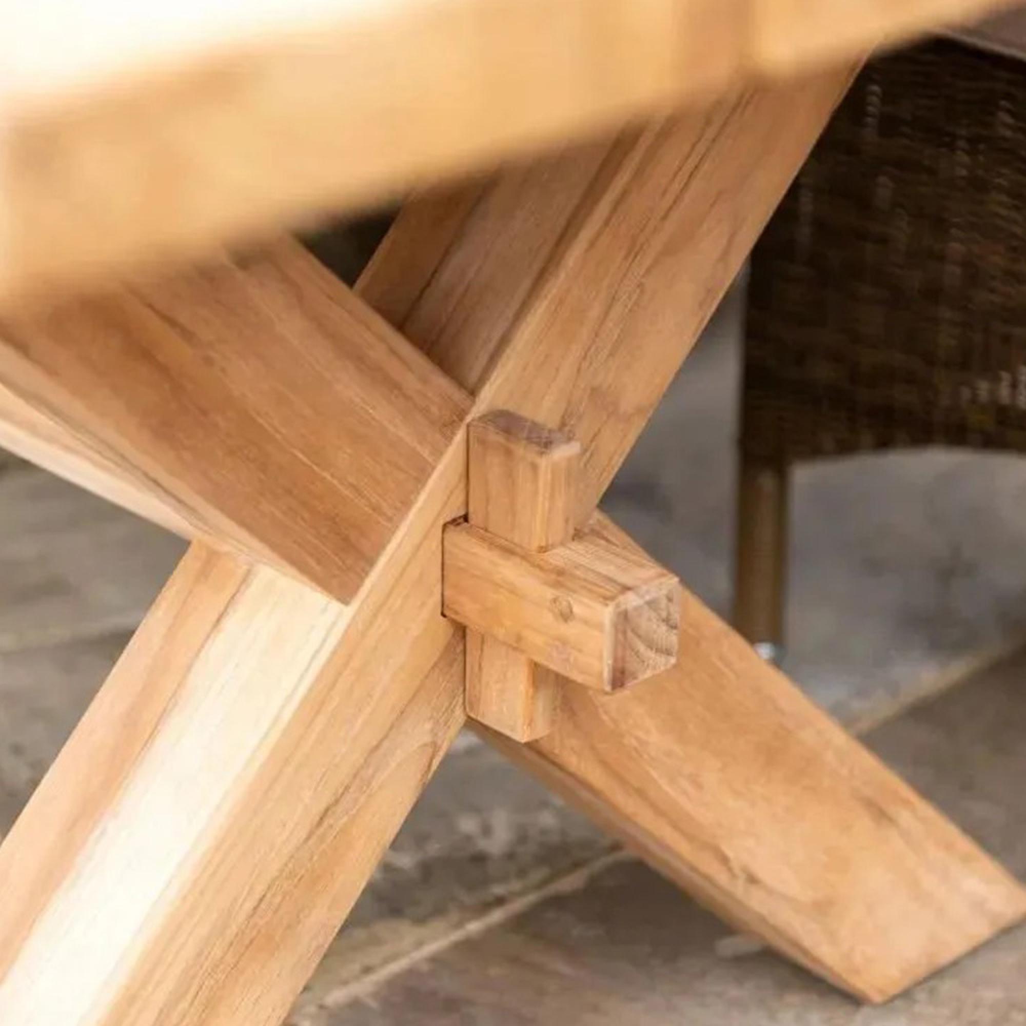 Plank Dining Table - 10 Seater - 240cm - Garden - Teak Wood