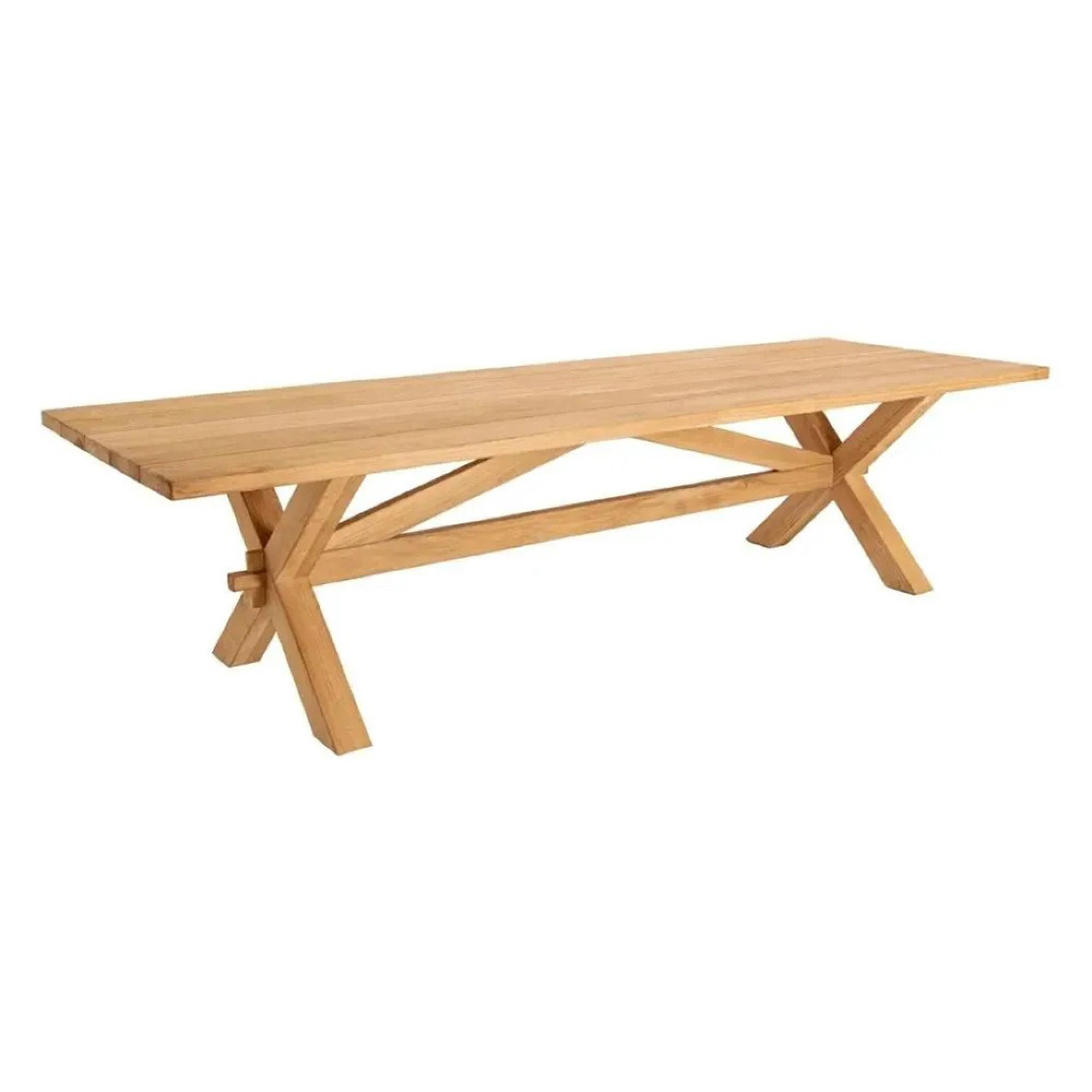 Plank Dining Table - 12 Seater - 300cm - Garden - Teak Wood