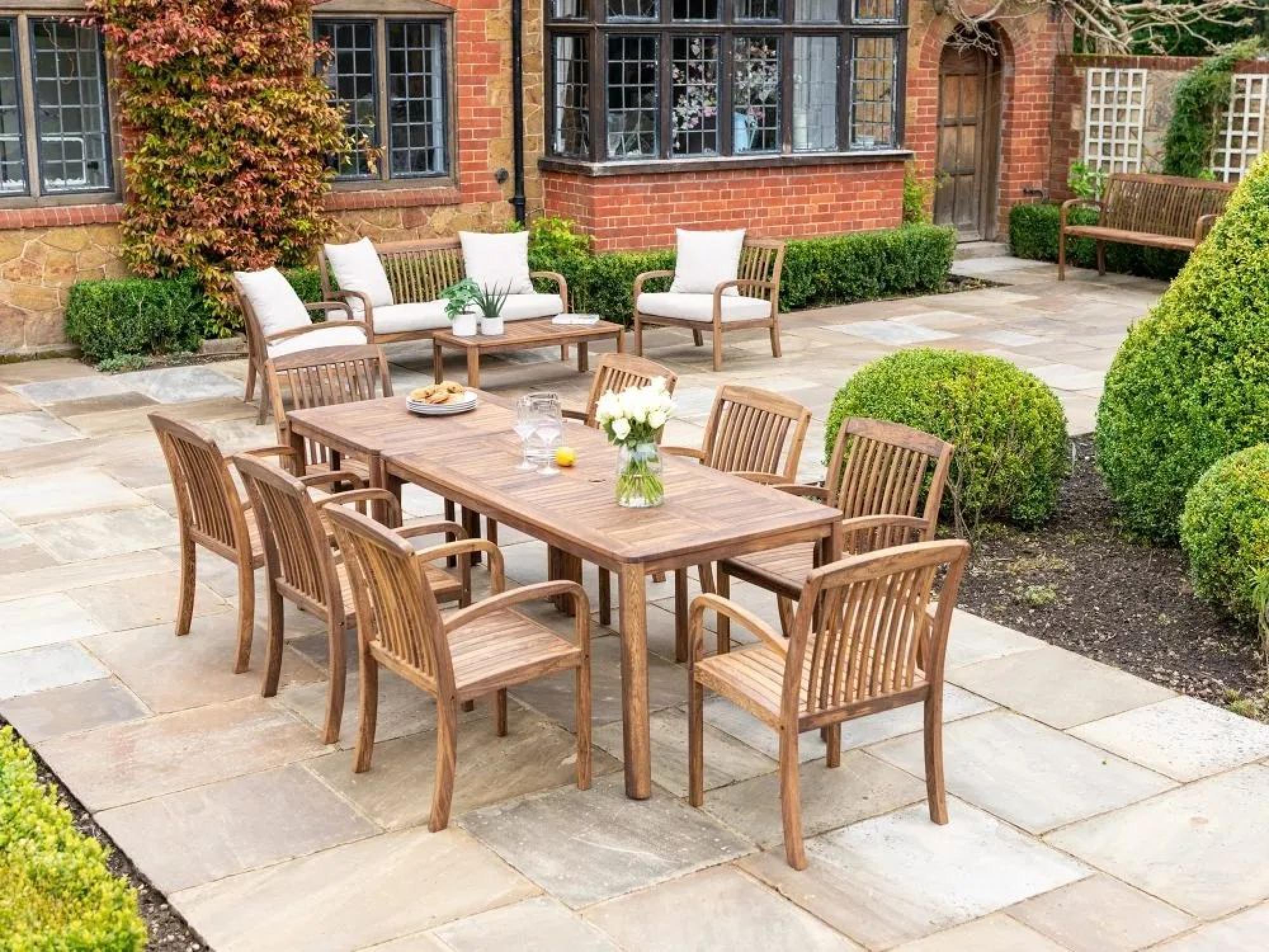 Bolney Dining Table - 6 Seater - 160cm - Garden - Acacia Wood