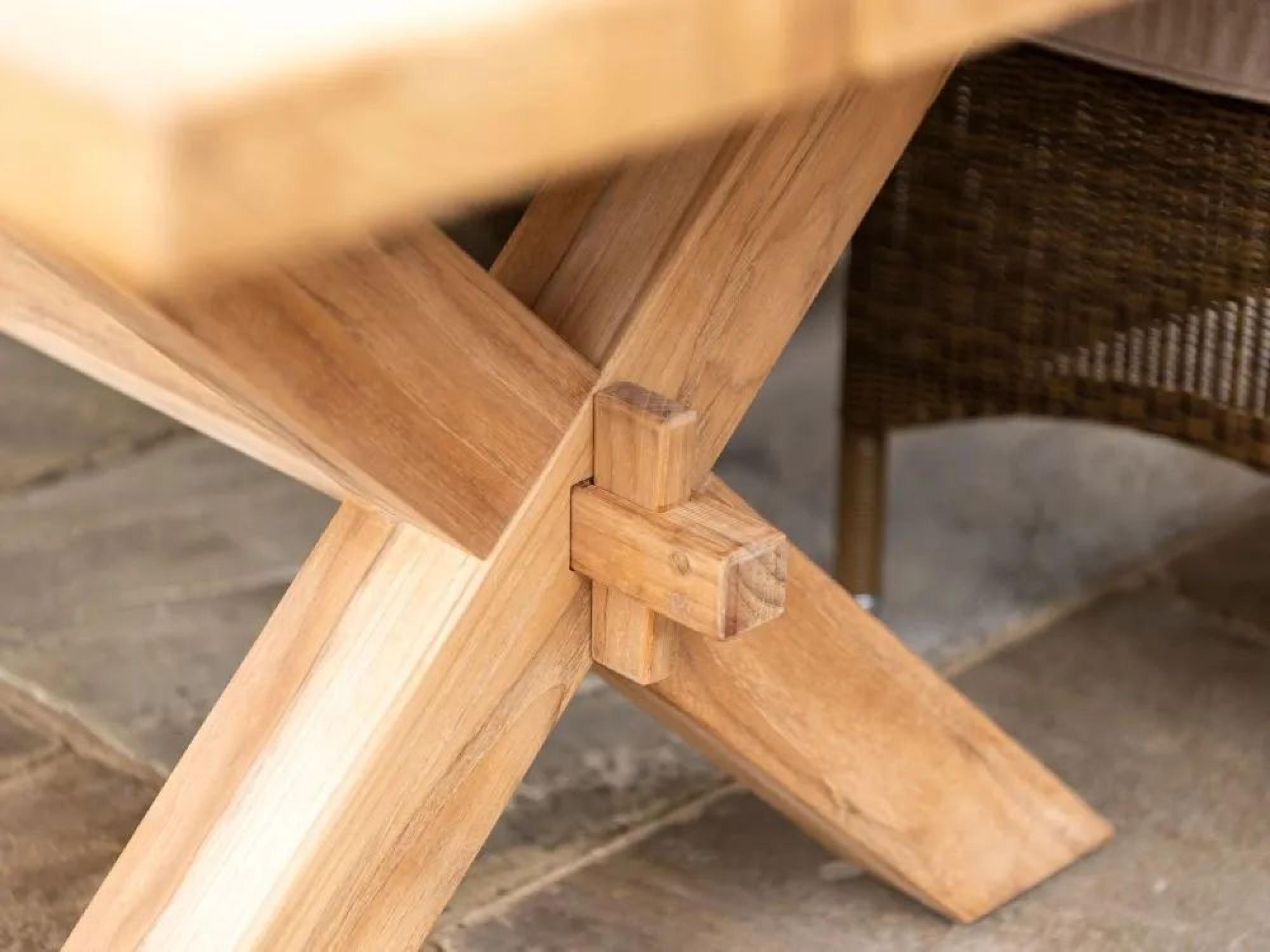 Plank Dining Table - 10 Seater - 240cm - Garden - Teak Wood