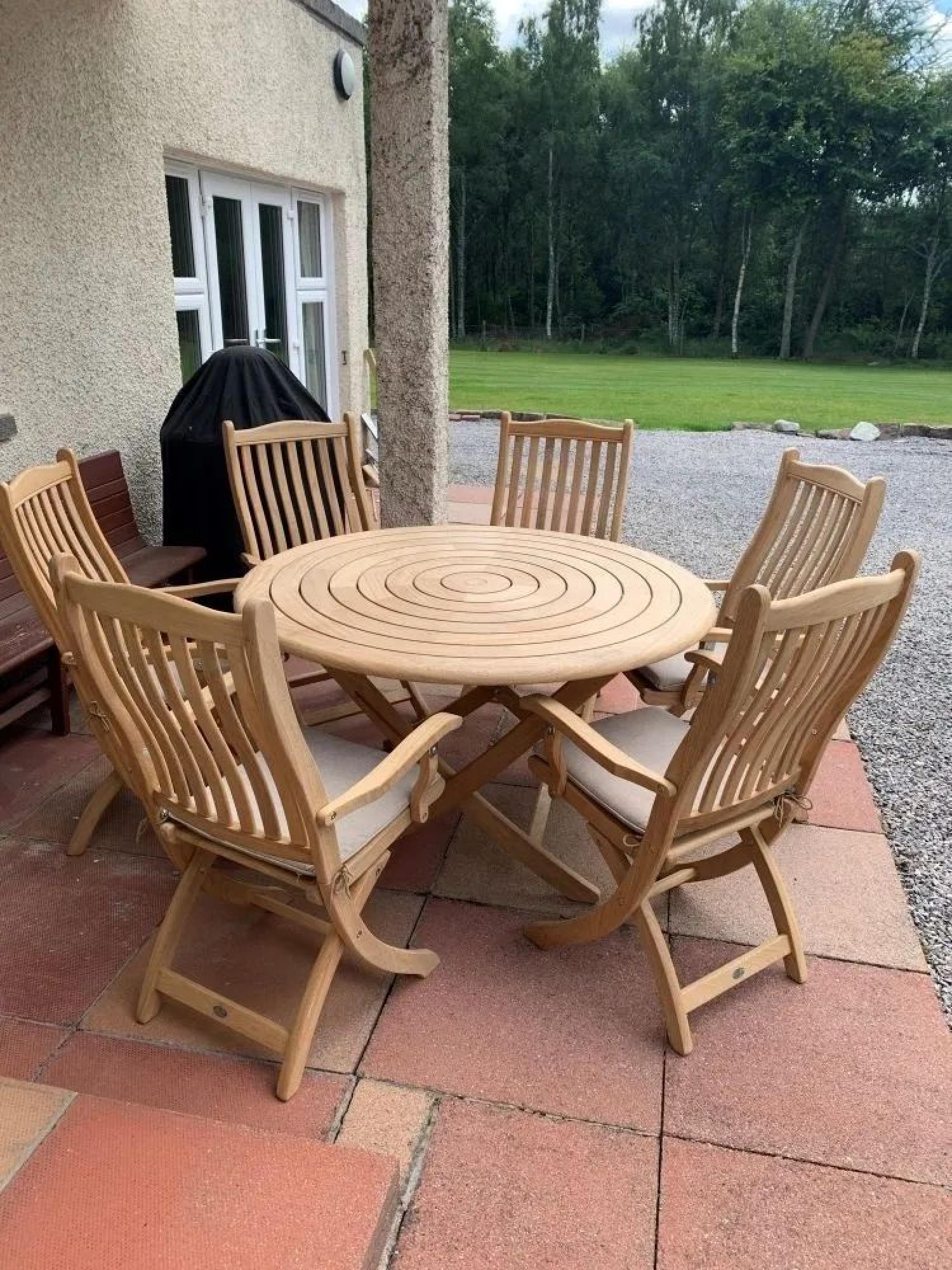 Roble Wood Garden Bengal Folding Dining Table - 4 Seater - 130cm