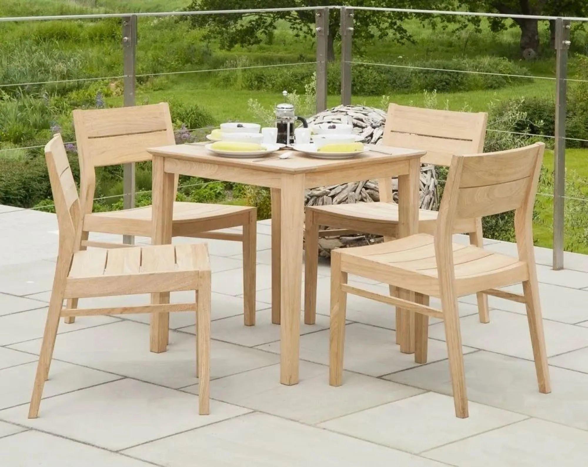 Roble Square Cafe Garden Dining Table - 4 Seater - 80cm