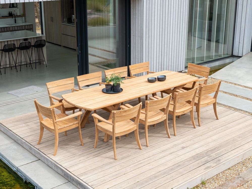 Sorrento Garden Dining Table - 12 Seater - 300cm - Teak Wood