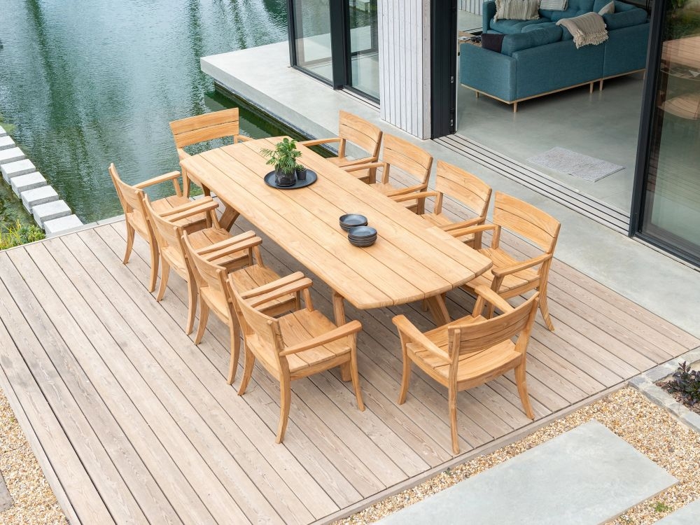 Sorrento Garden Dining Table - 12 Seater - 300cm - Teak Wood
