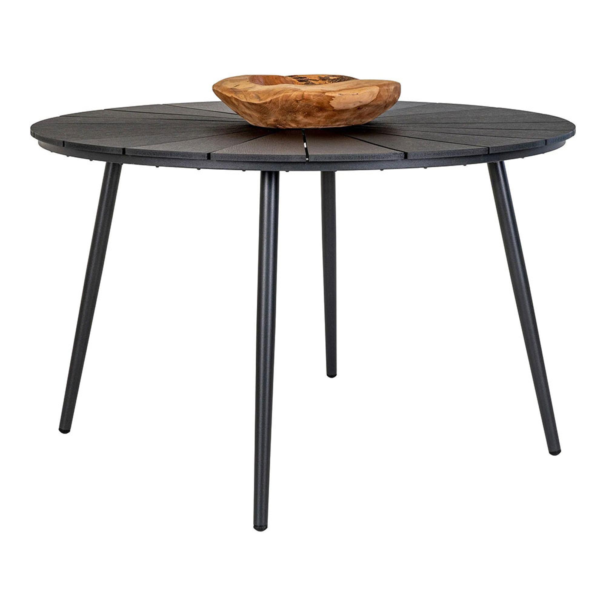 Clearance - Atlanta Black Wood 4 Seater Round Garden Dining Table - FSS16337