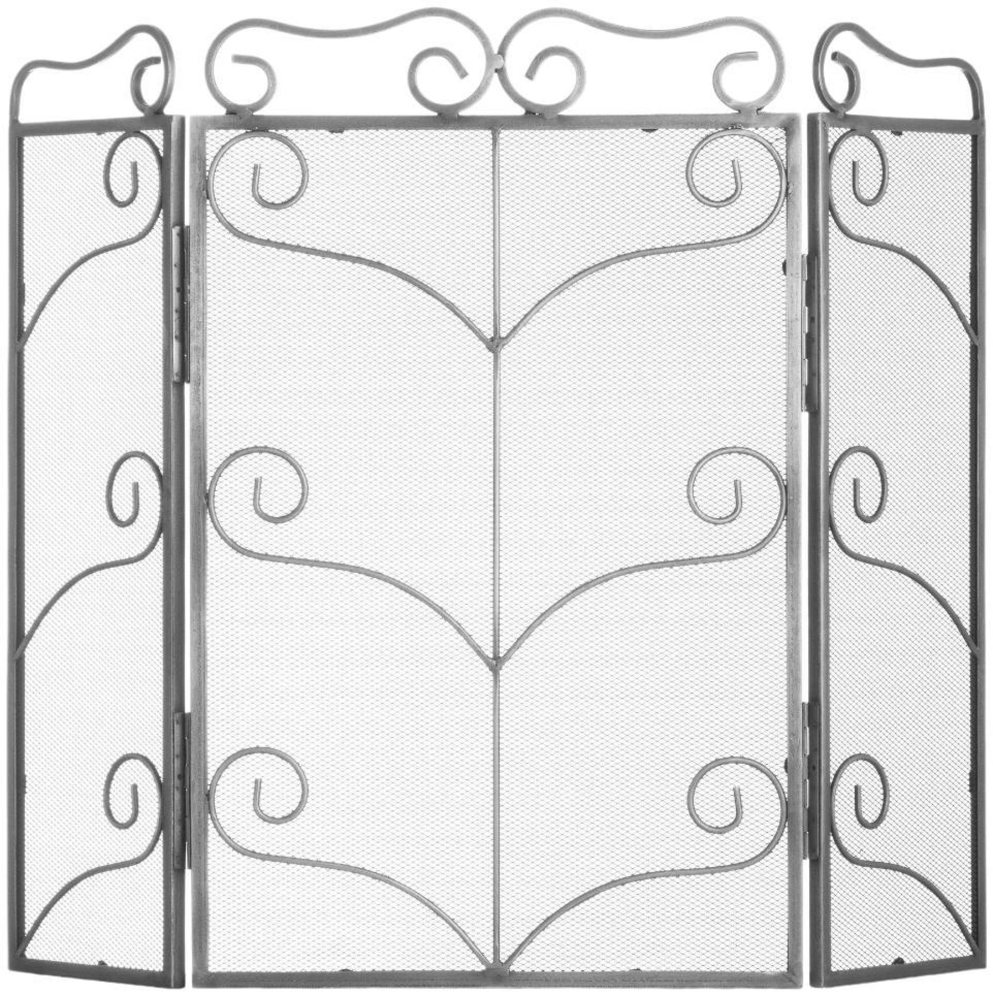Antique Silver Steel Large Heavy Firescreen
