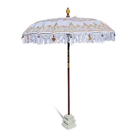 Bali Sun Parasol - Cloud White and Gold
